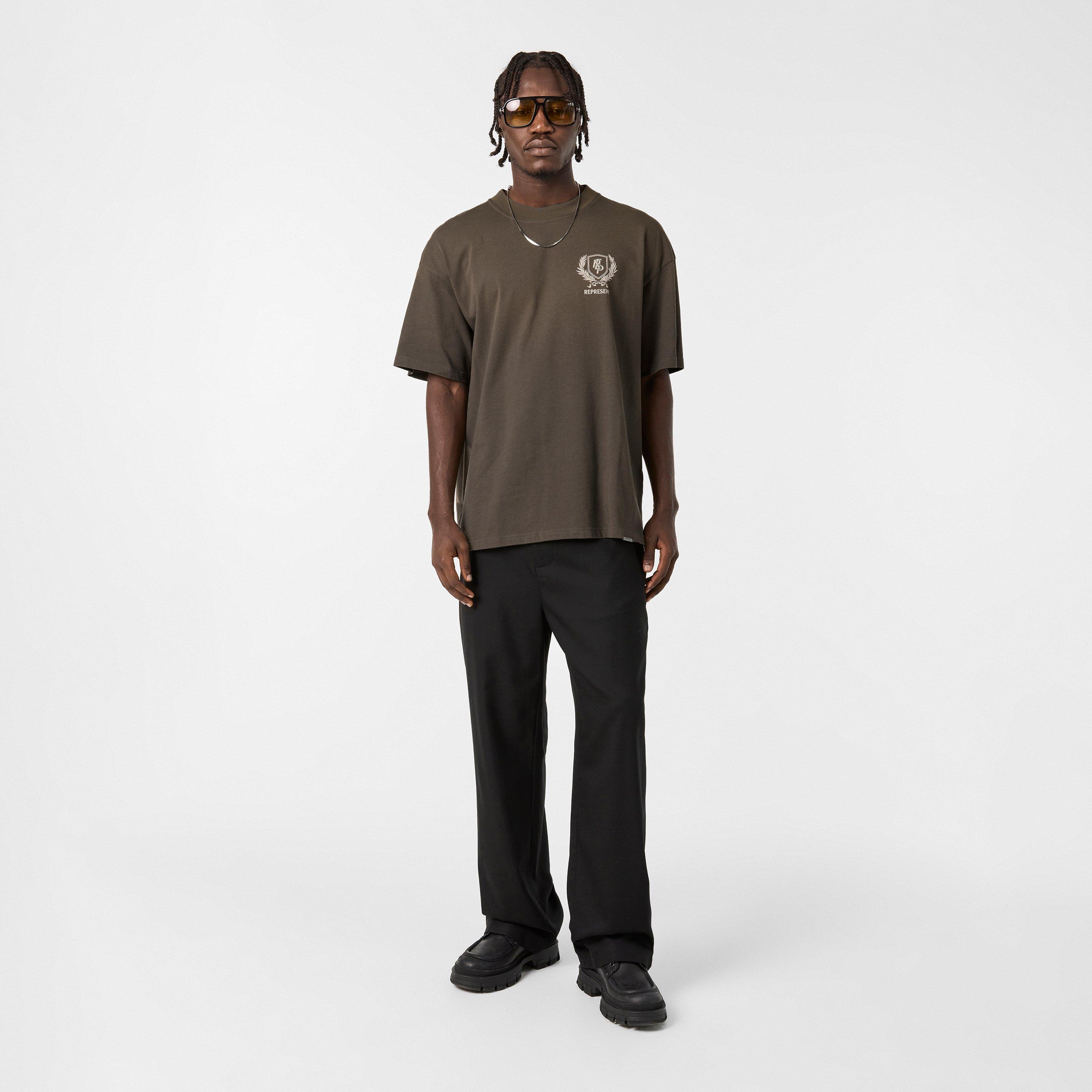 Dark Taupe - Represent - Men's Rep Crest Regular Fit T-Shirt - 6