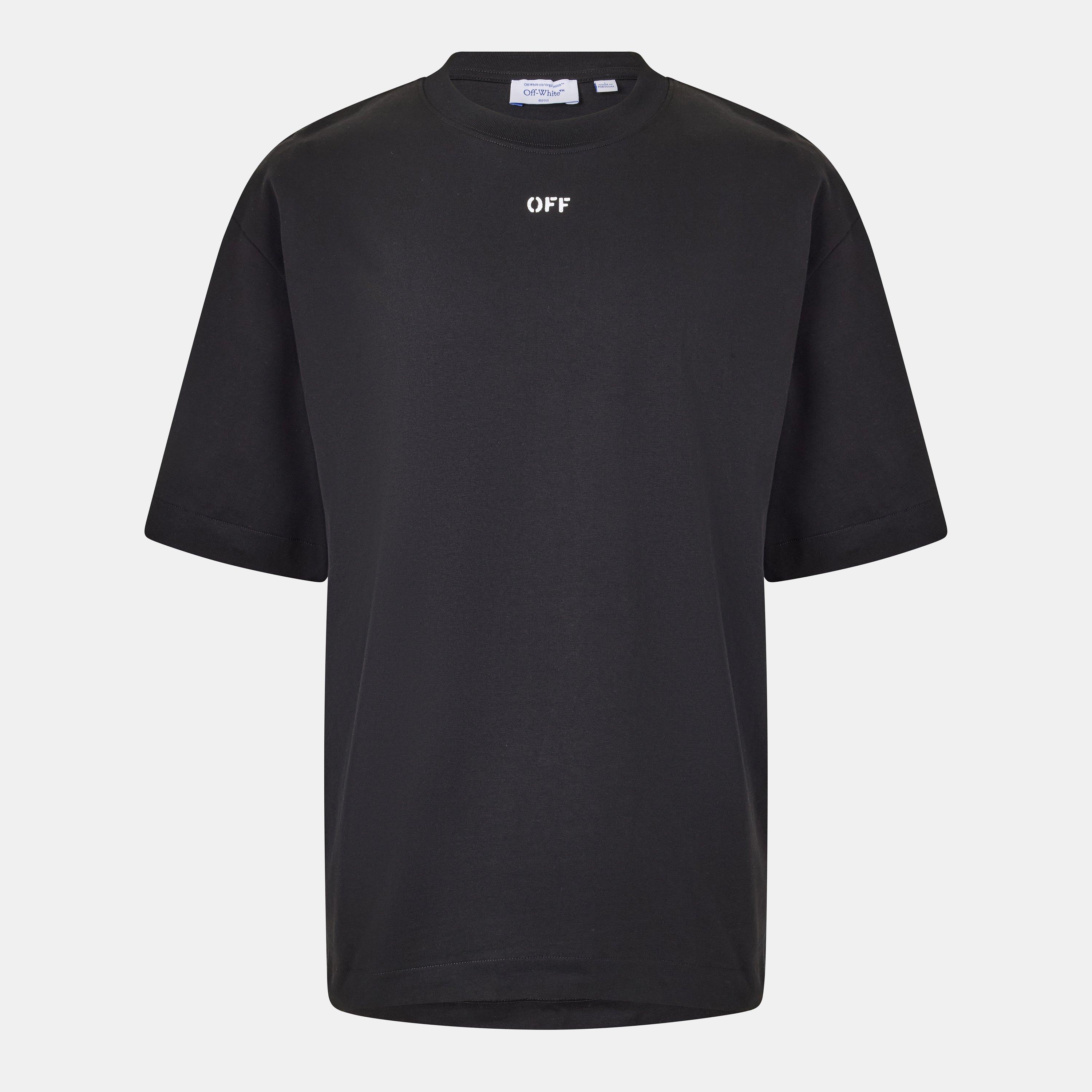 Off White Men's Brics Skate - Short Sleeve T-Shirt - Black-White - M