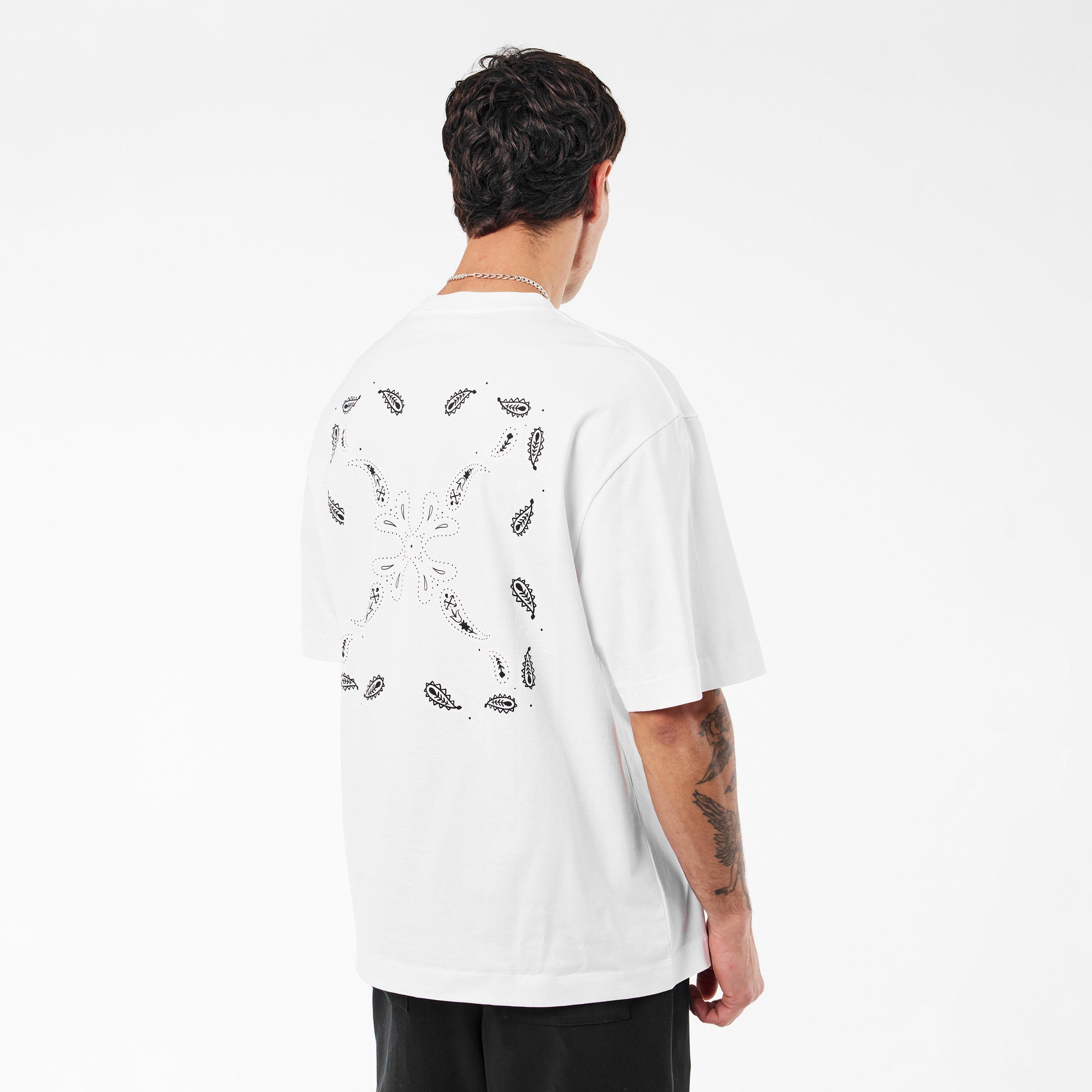 White-Black - Off White - Bandana Regular Fit T-Shirt - 4