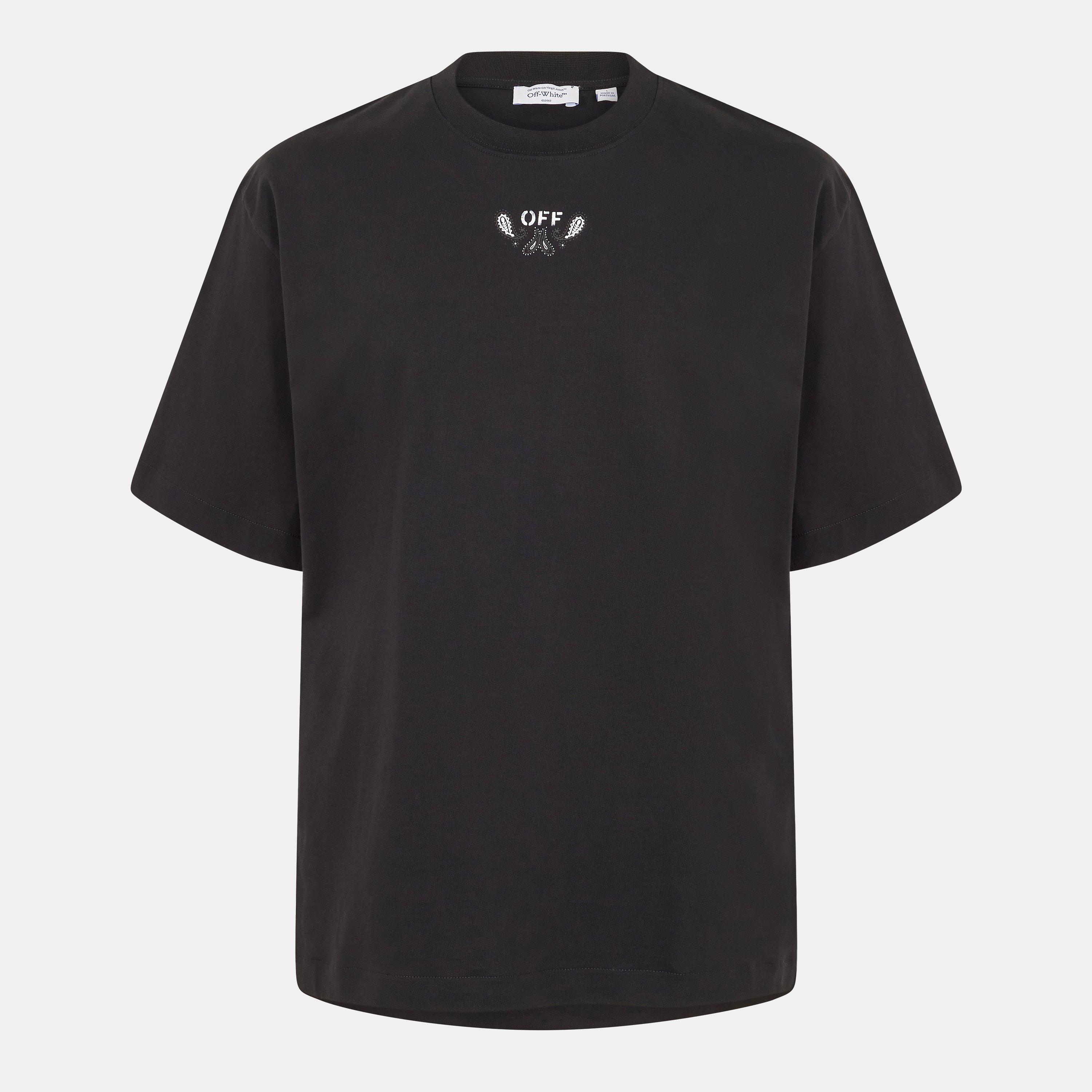 Black-White - Off White - Bandana Regular Fit T-Shirt - 2