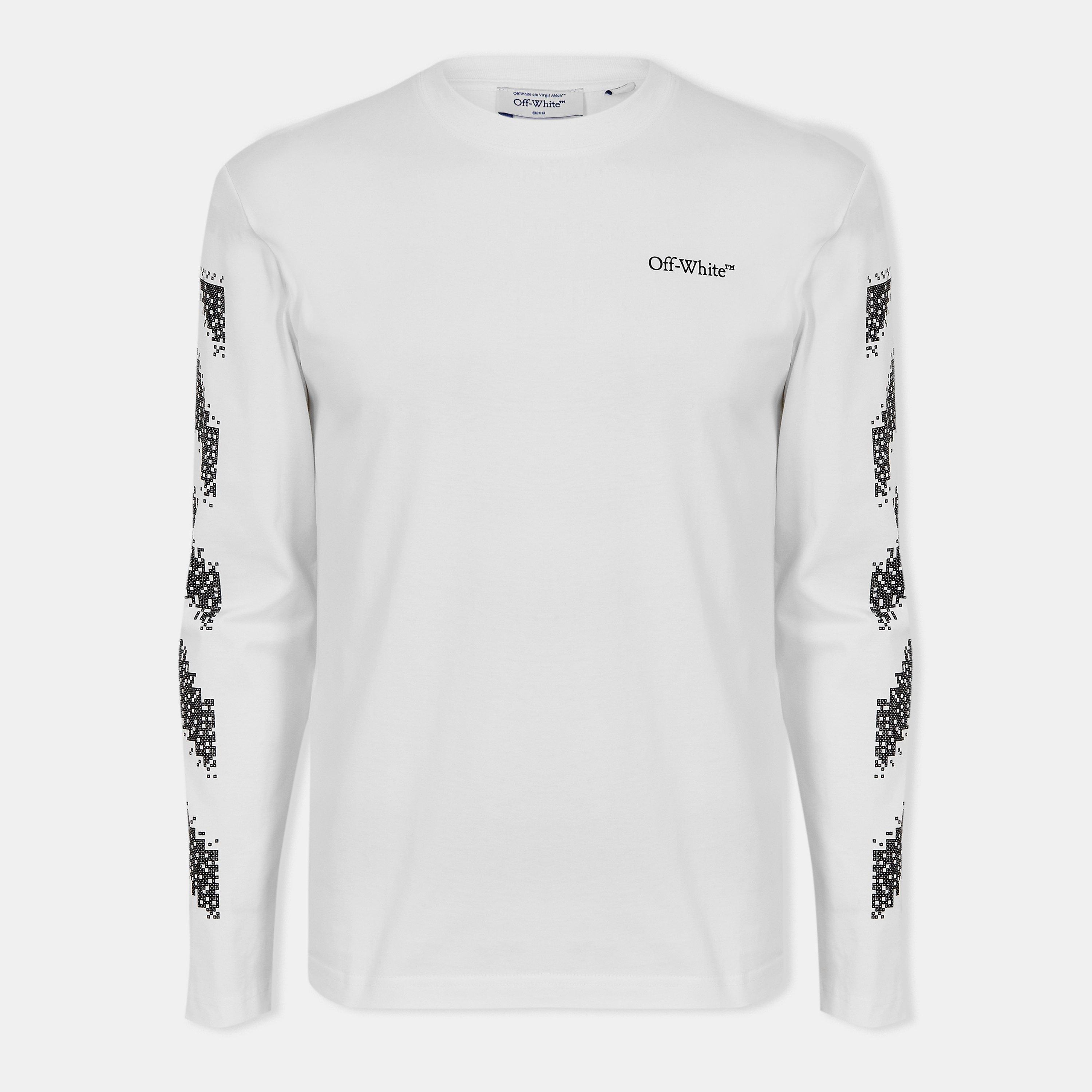 White-Black - Off White - Men's Diag Skate Diagonal Graphic Long Sleeve T-Shirt - 1