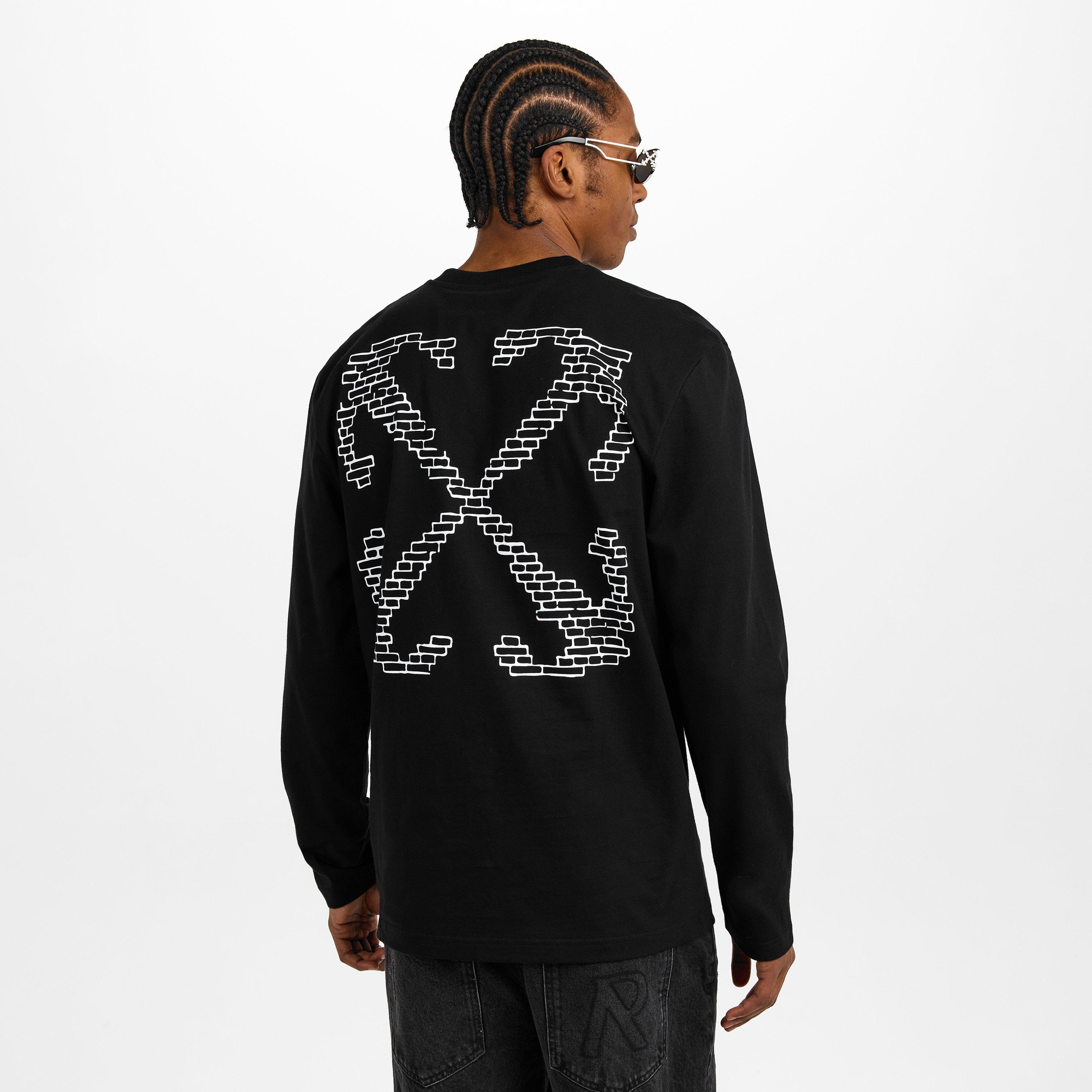 Black-White - Off White - Men's Brick Skate T Long Sleeve T-Shirt - 4
