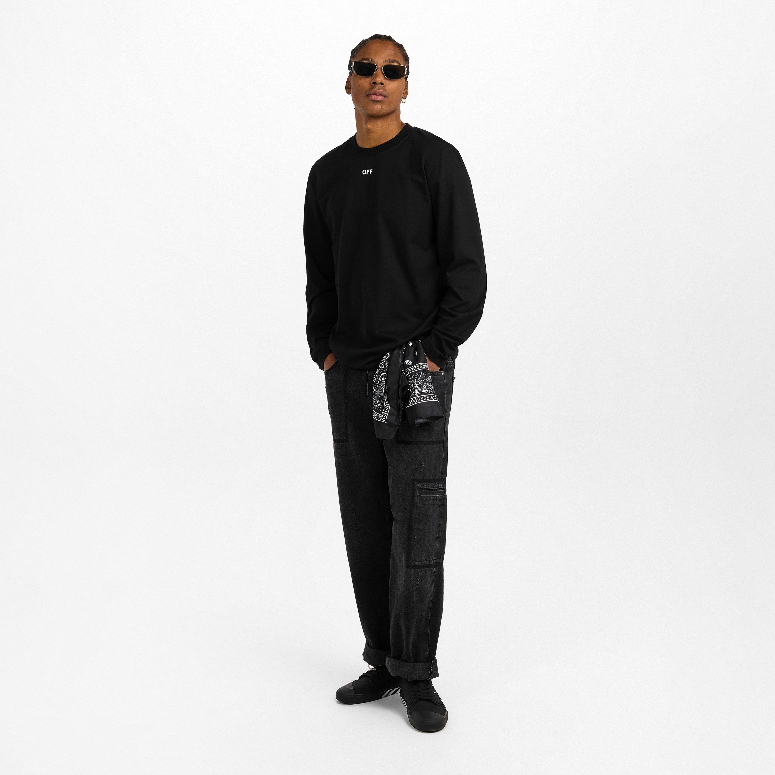 Black-White - Off White - Men's Brick Skate T Long Sleeve T-Shirt - 6