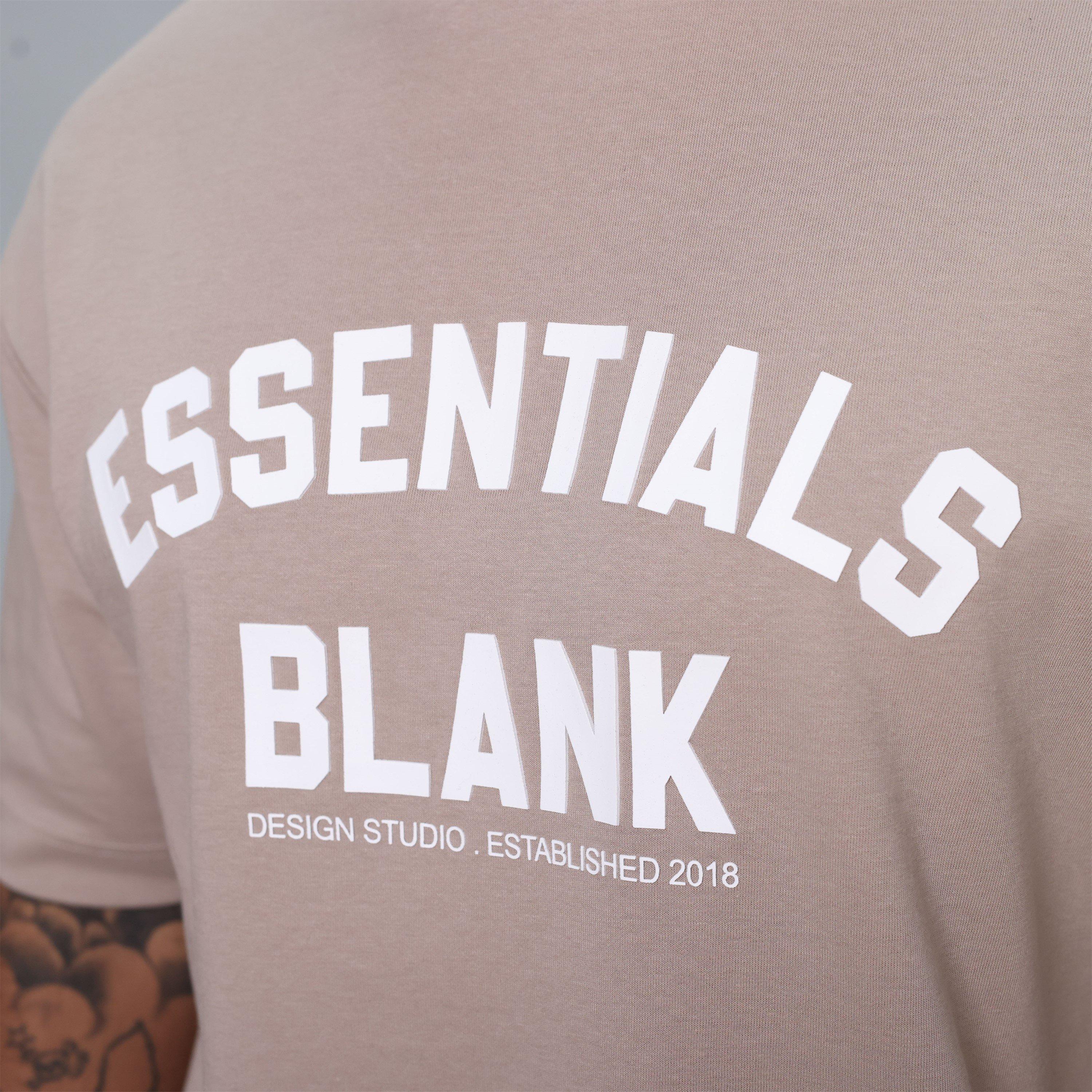 Taupe - Blank Essentials - Men's College Arch Oversized T-Shirt - 5