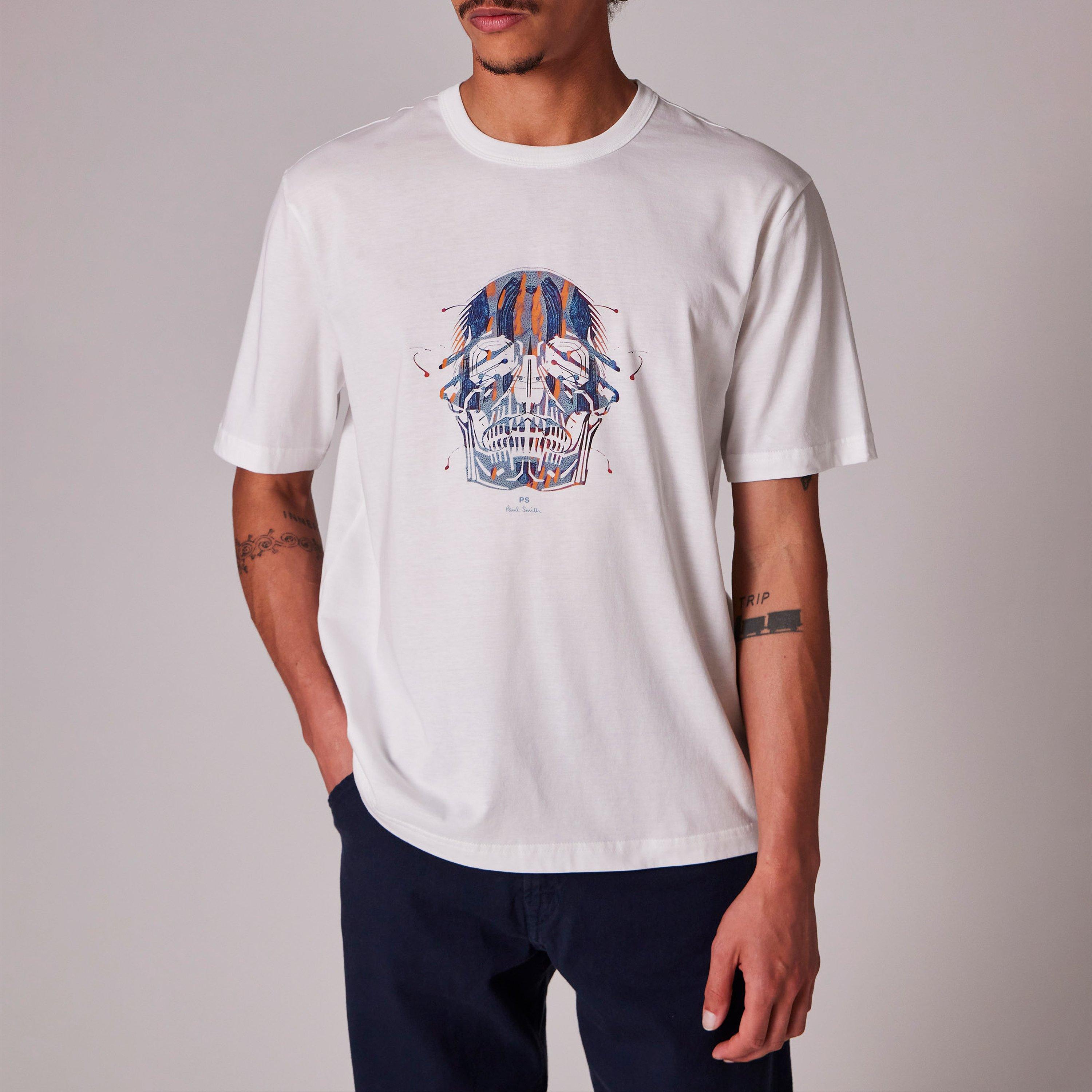 White 01 - PS Paul Smith - Men's Skull Graphic T-Shirt - 2
