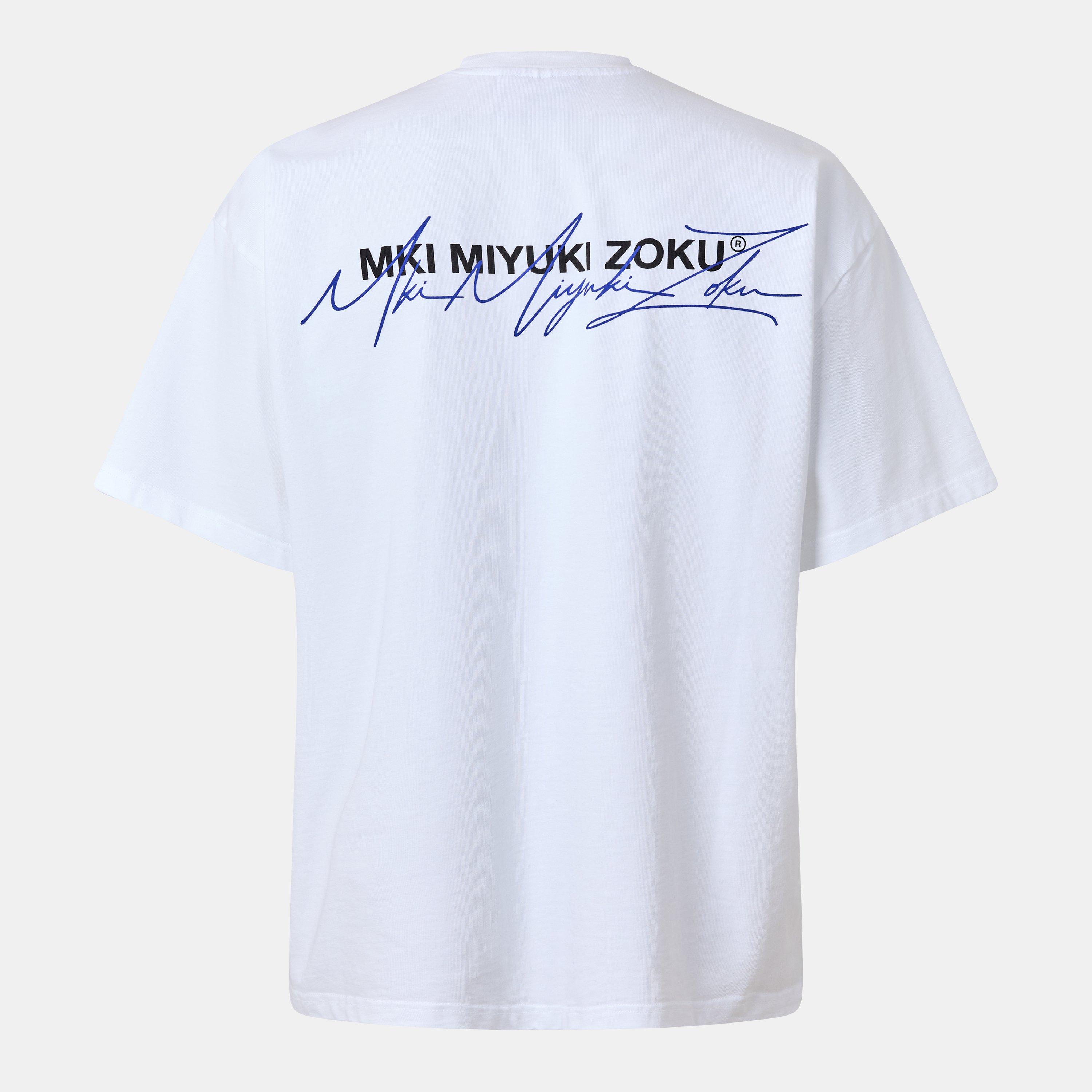 White/Blue - MKI MIYUKI ZOKU - Script T-Shirt - 2