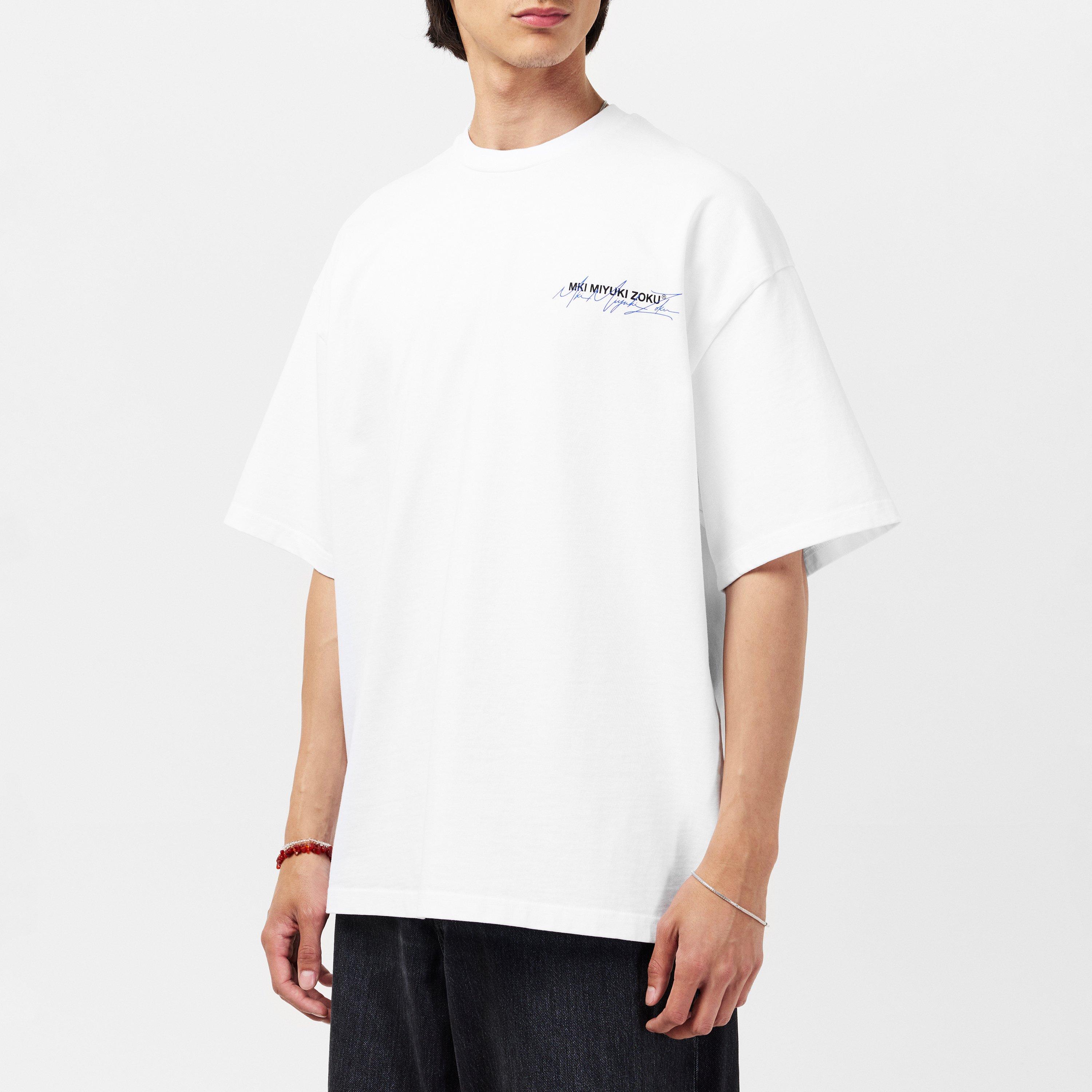 White/Blue - MKI MIYUKI ZOKU - Script T-Shirt - 3