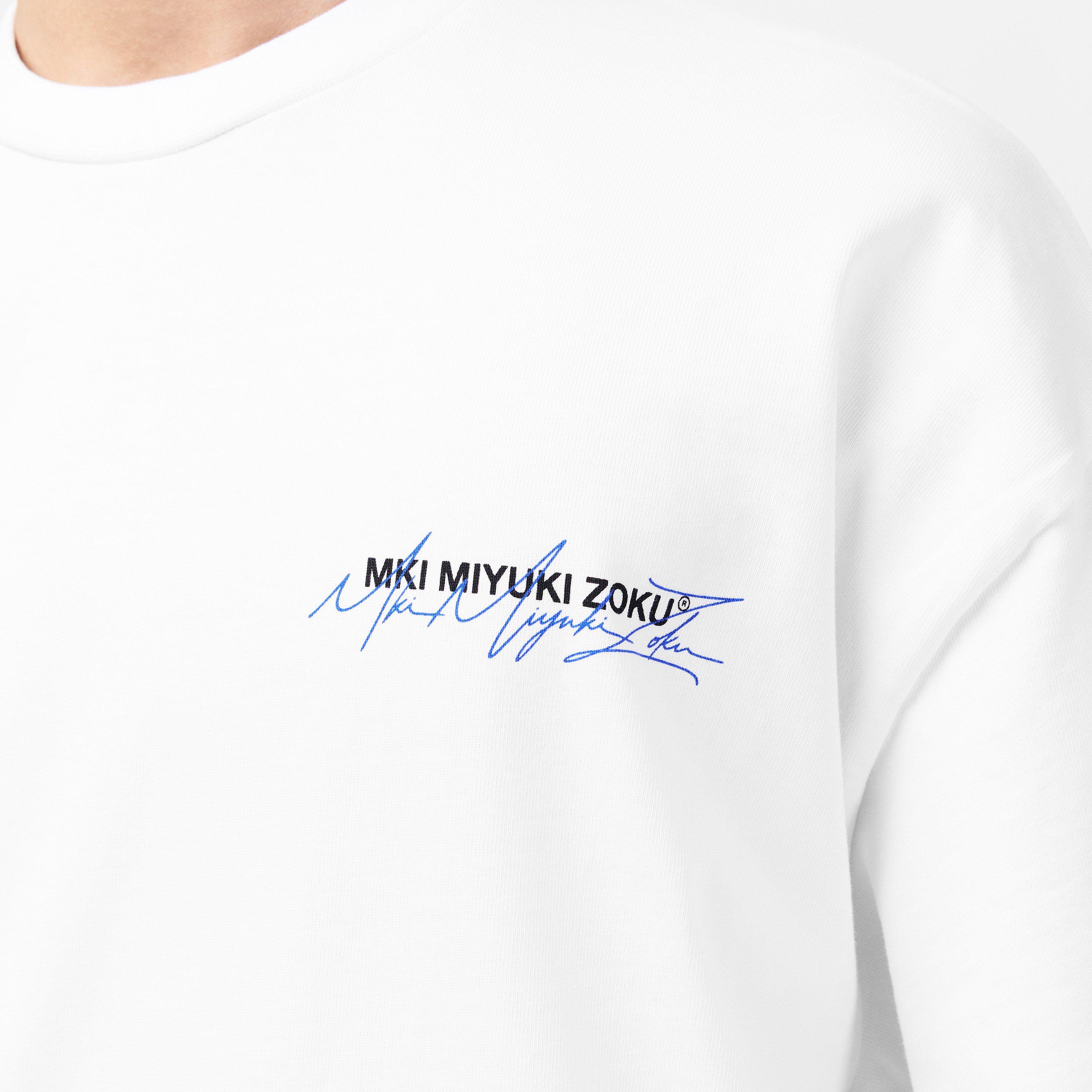 White/Blue - MKI MIYUKI ZOKU - Script T-Shirt - 5