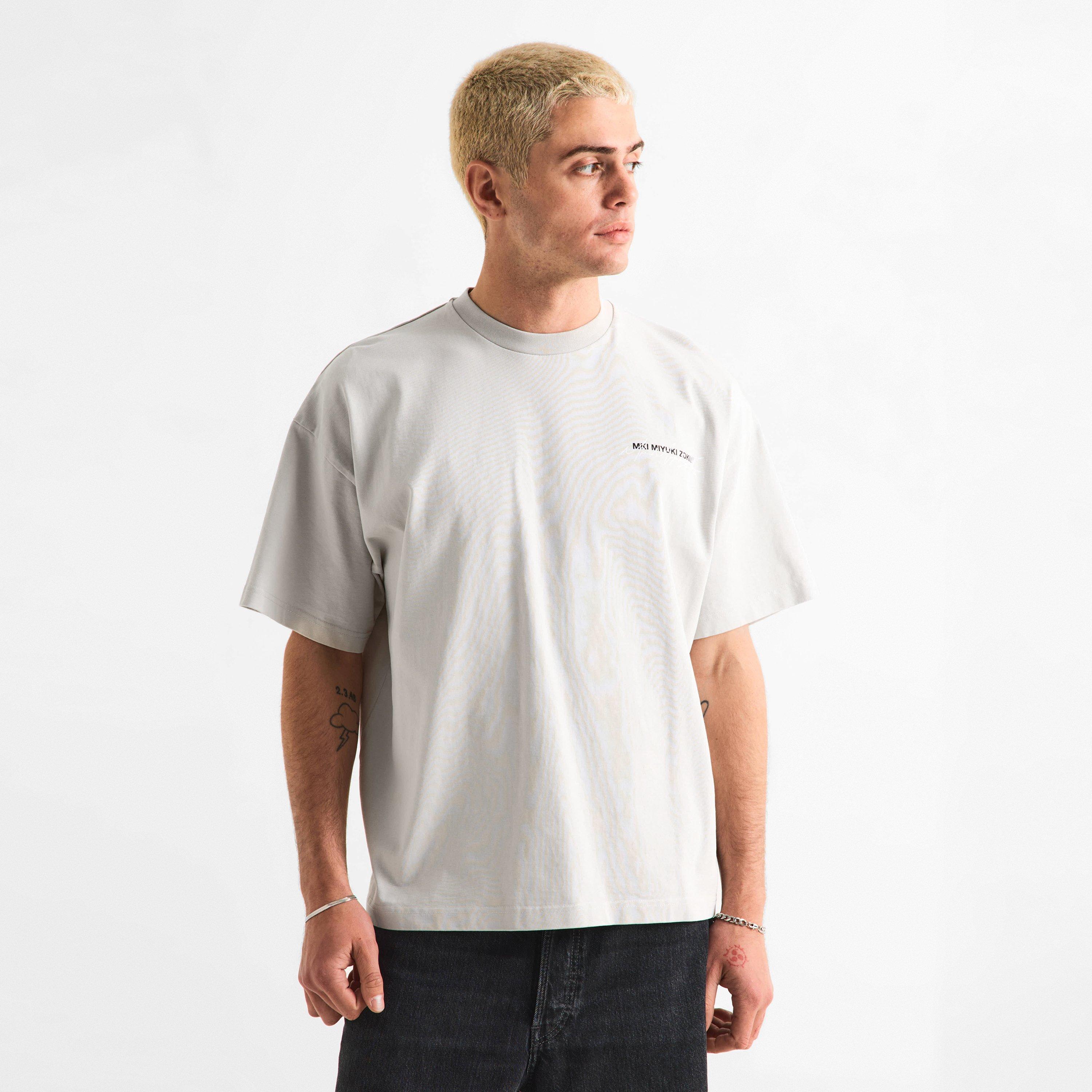 Grey/Black - MKI MIYUKI ZOKU - Script T-Shirt - 3