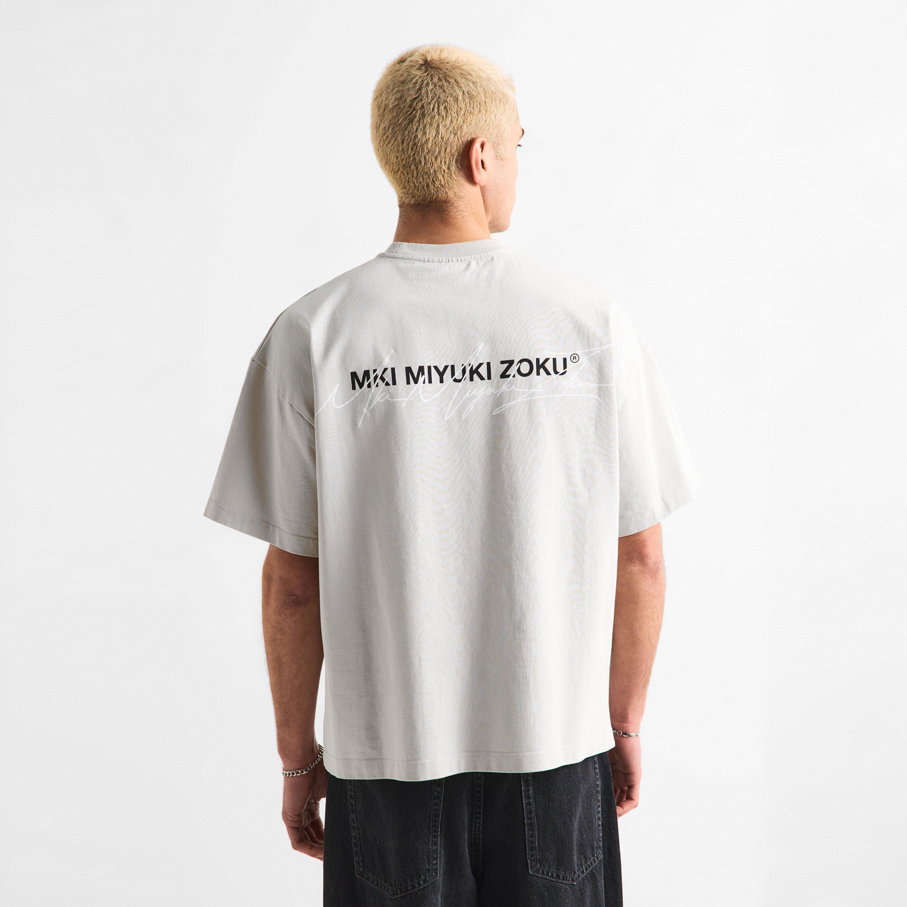 Grey/Black - MKI MIYUKI ZOKU - Script T-Shirt - 4