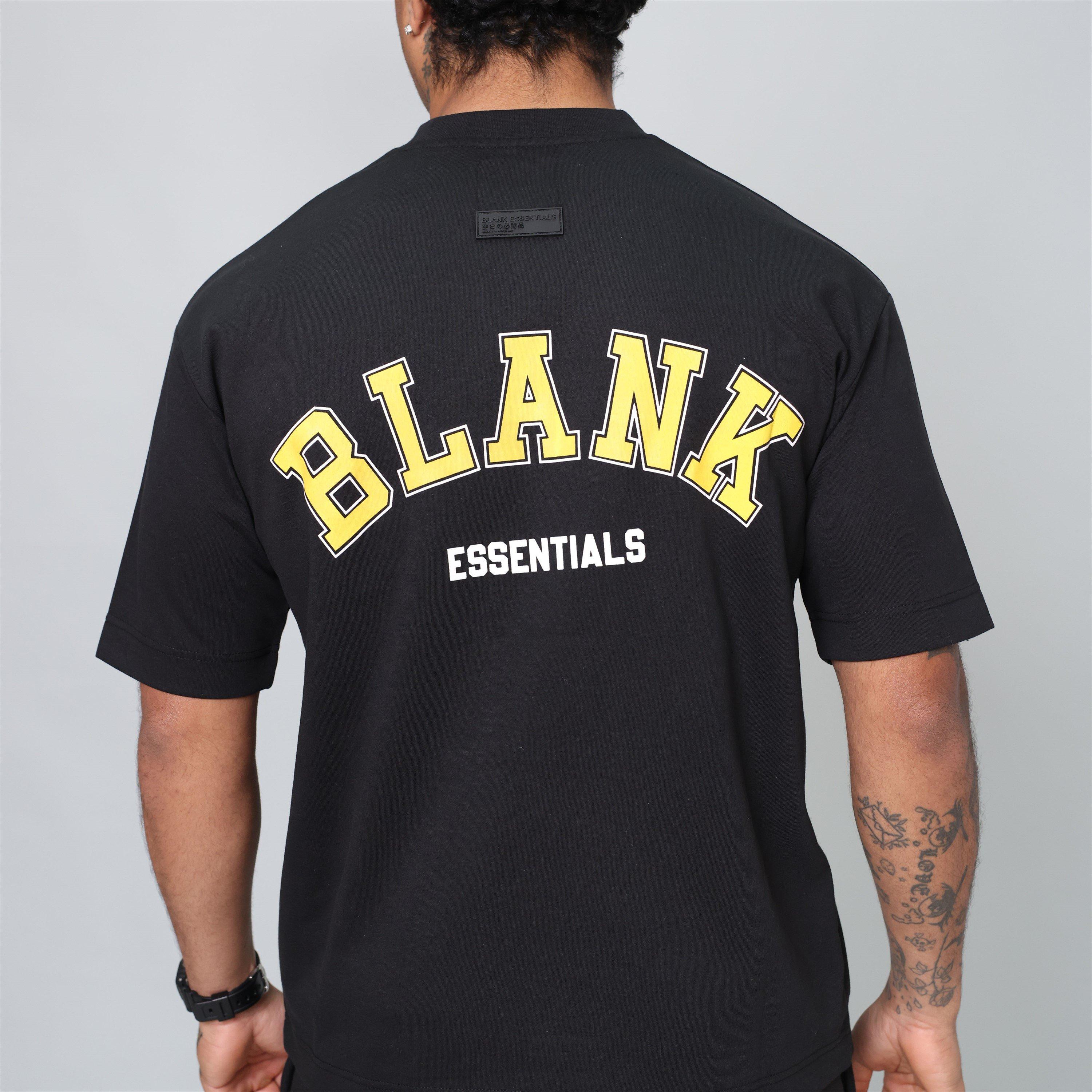 Black - Blank Essentials - Men's College Oversized T-Shirt - 4