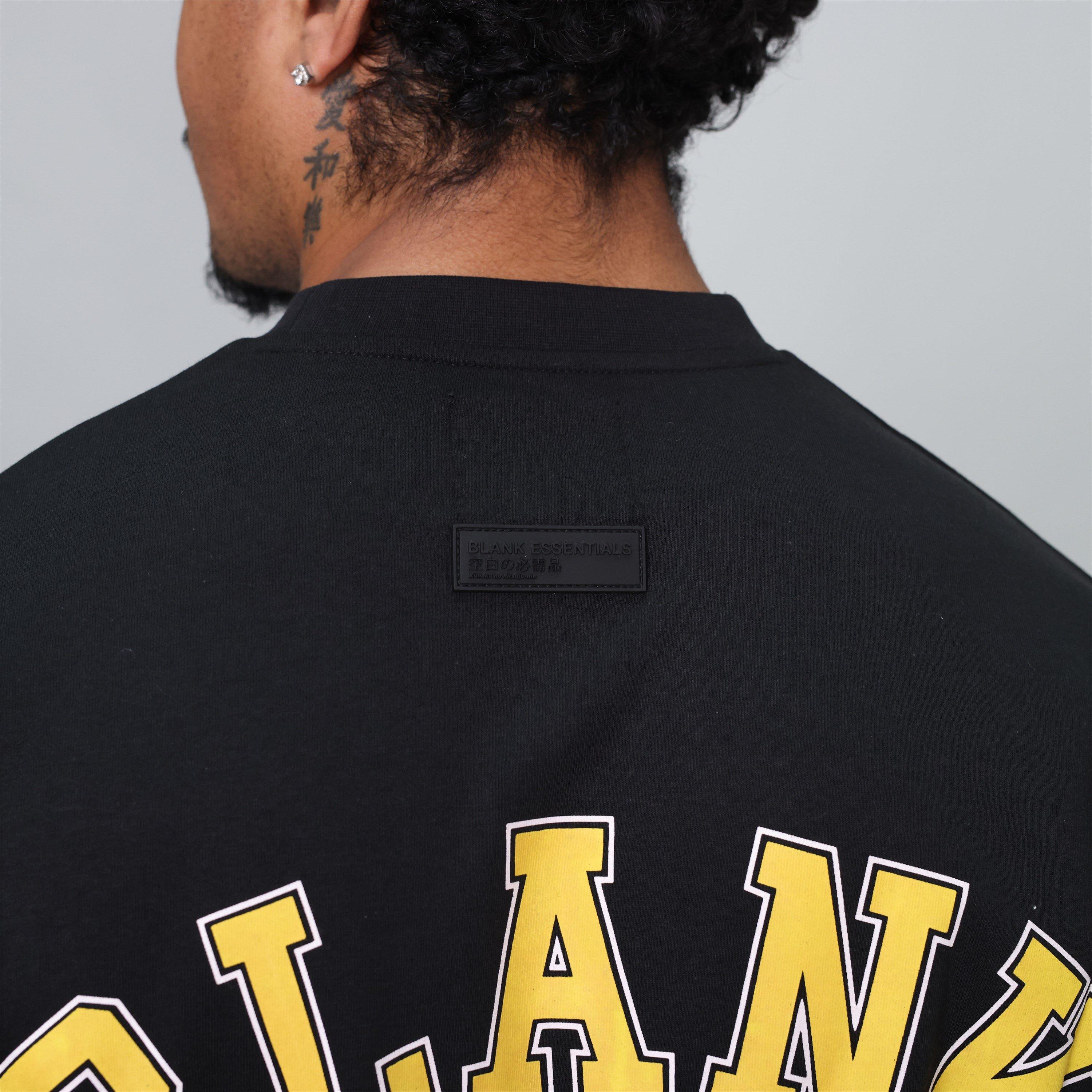 Black - Blank Essentials - Men's College Oversized T-Shirt - 5