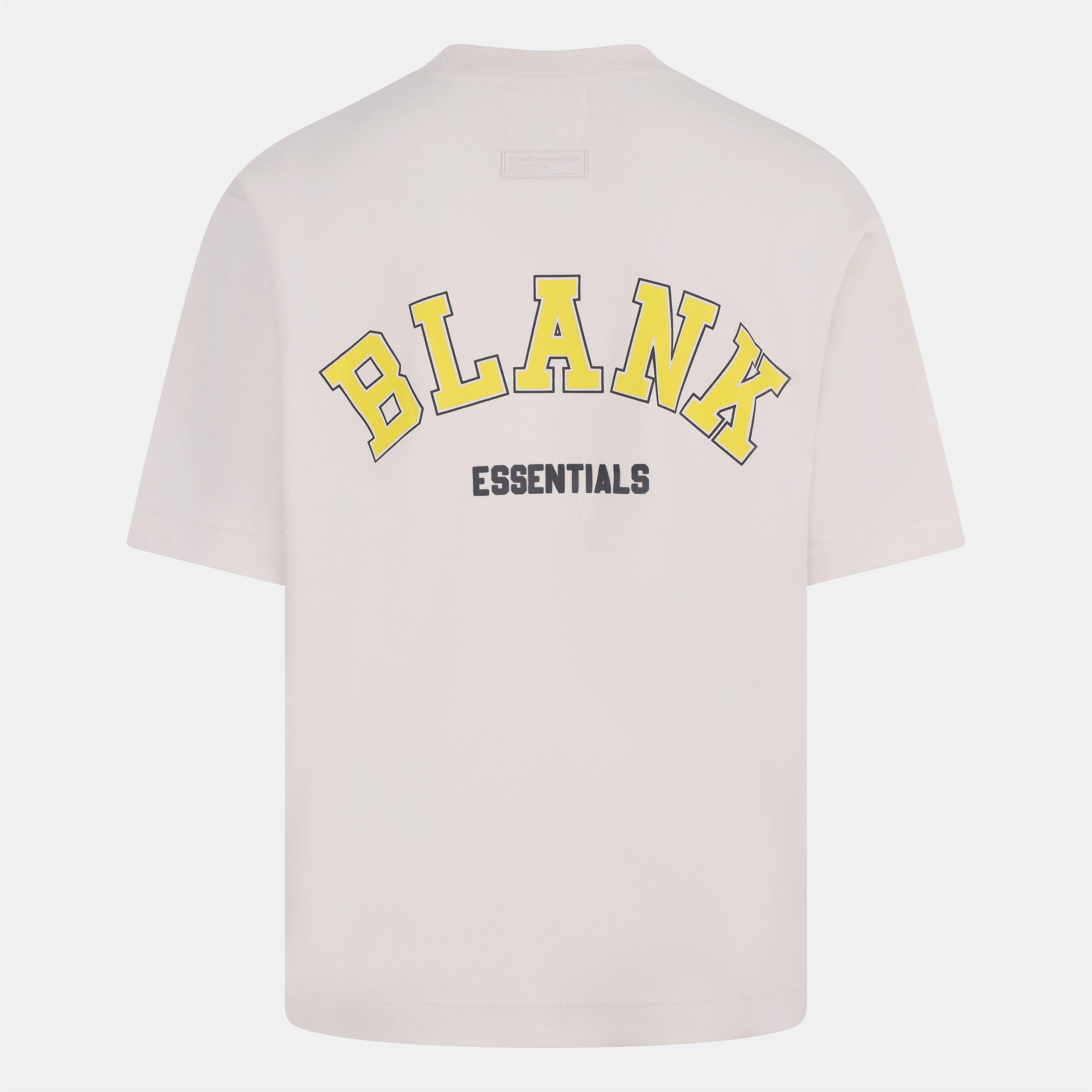 Bone - Blank Essentials - Men's College Oversized T-Shirt - 2