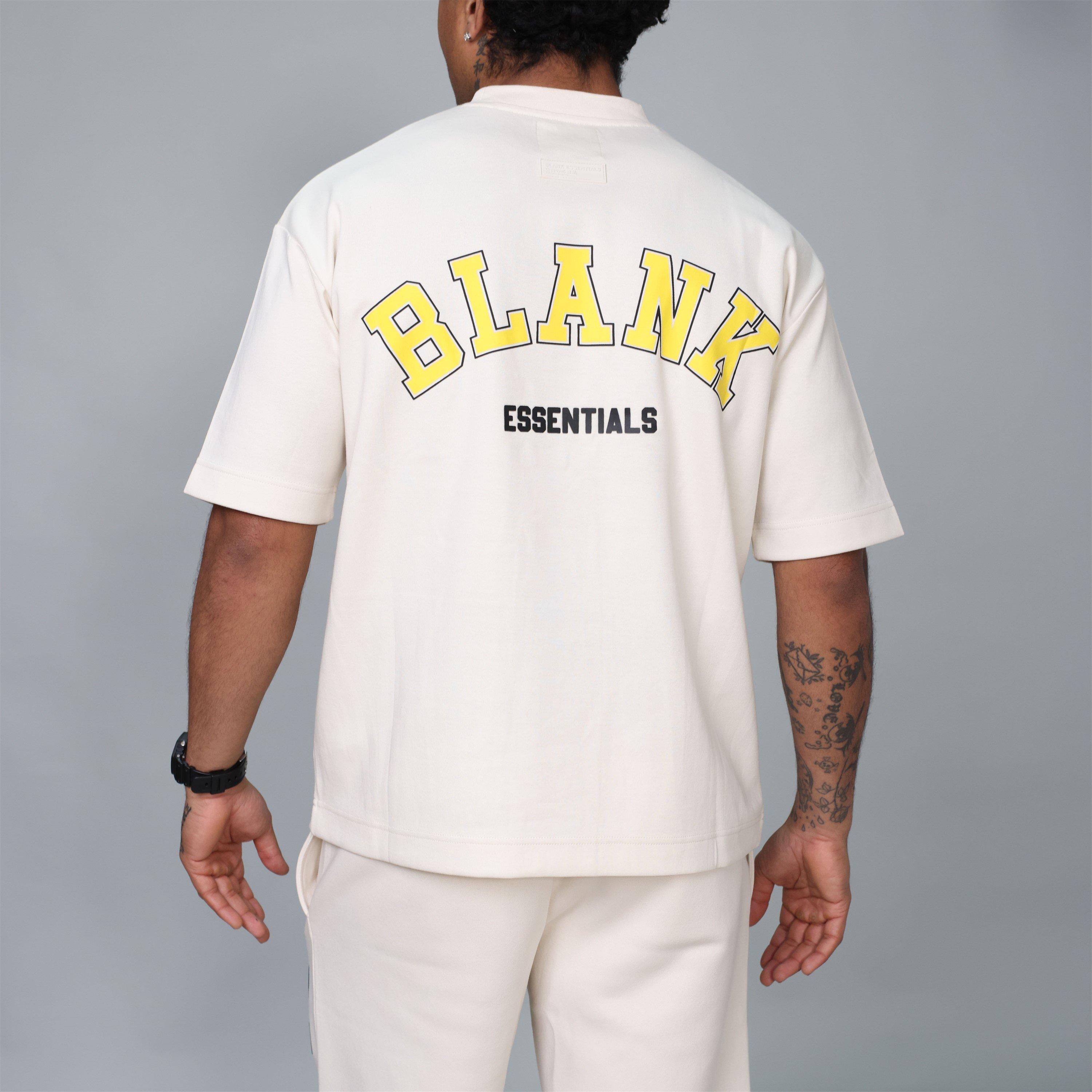 Bone - Blank Essentials - Men's College Oversized T-Shirt - 4