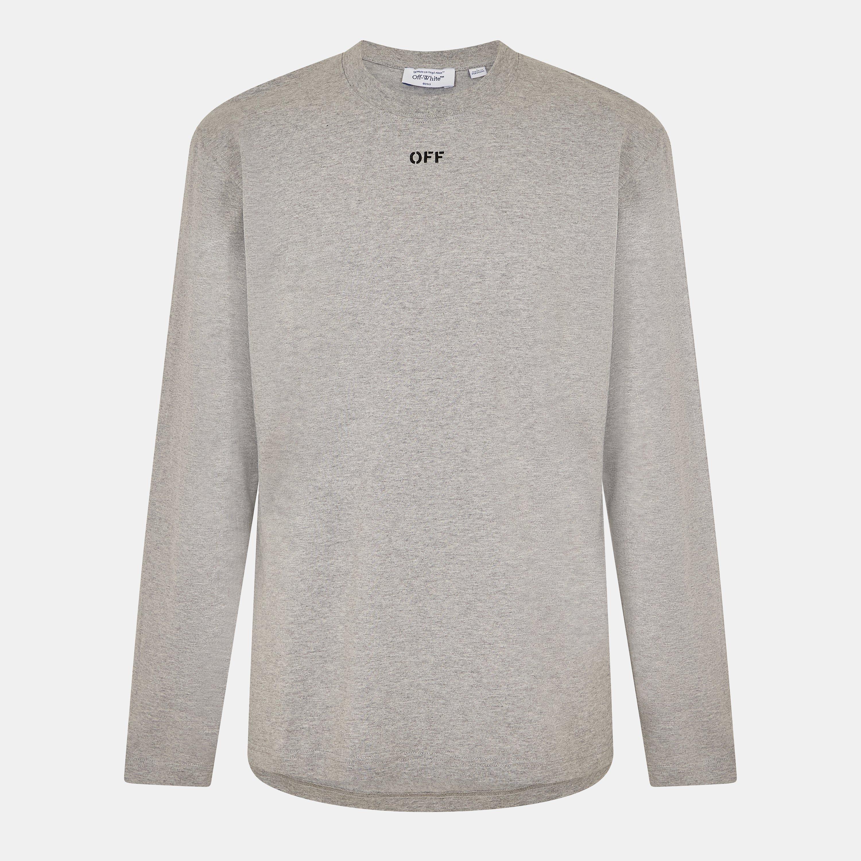 Off White Men's - Skate Long Sleeve T-Shirt - Grey/Black - XL