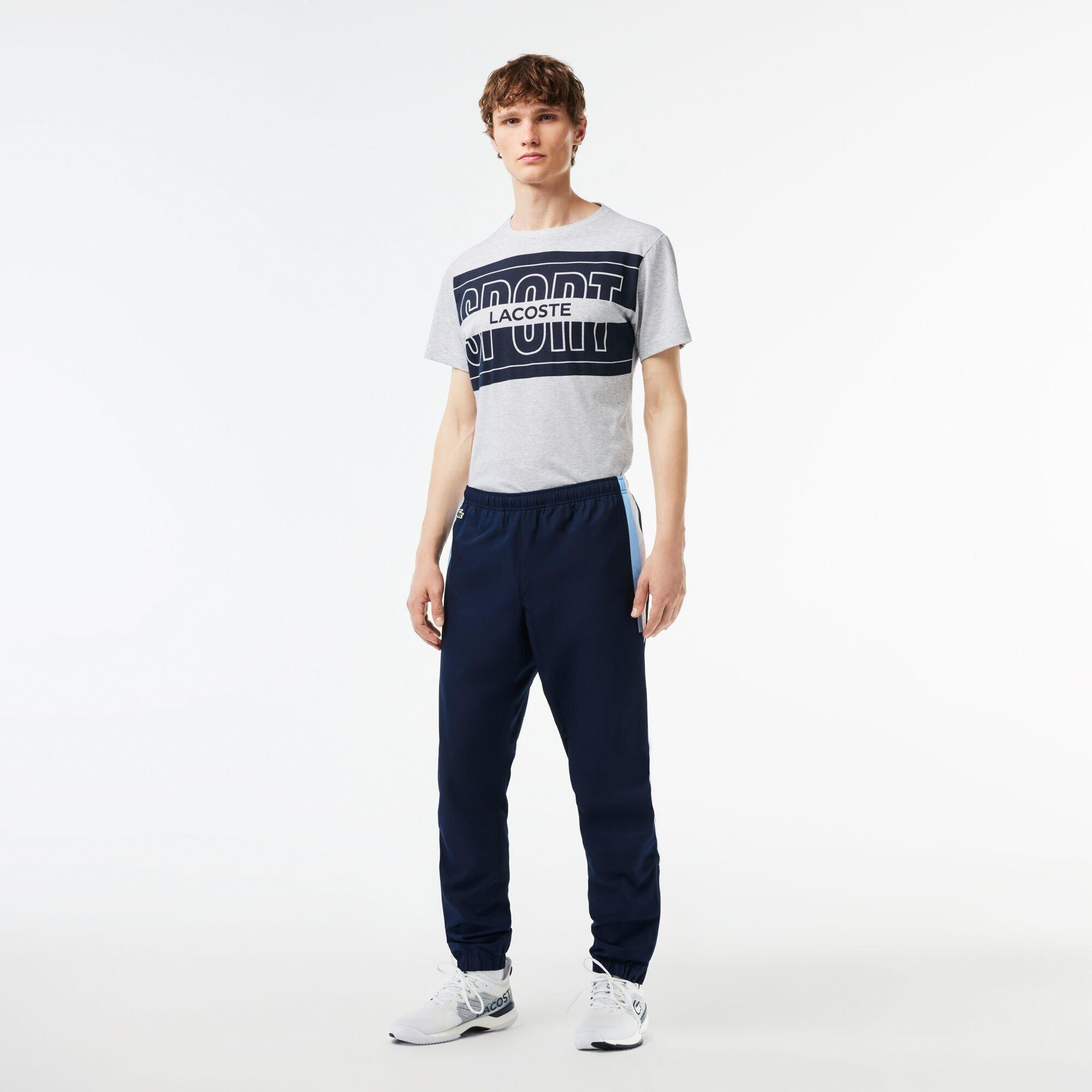 Lacoste Men's Navy Blue/White Slim Fit Joggers - S