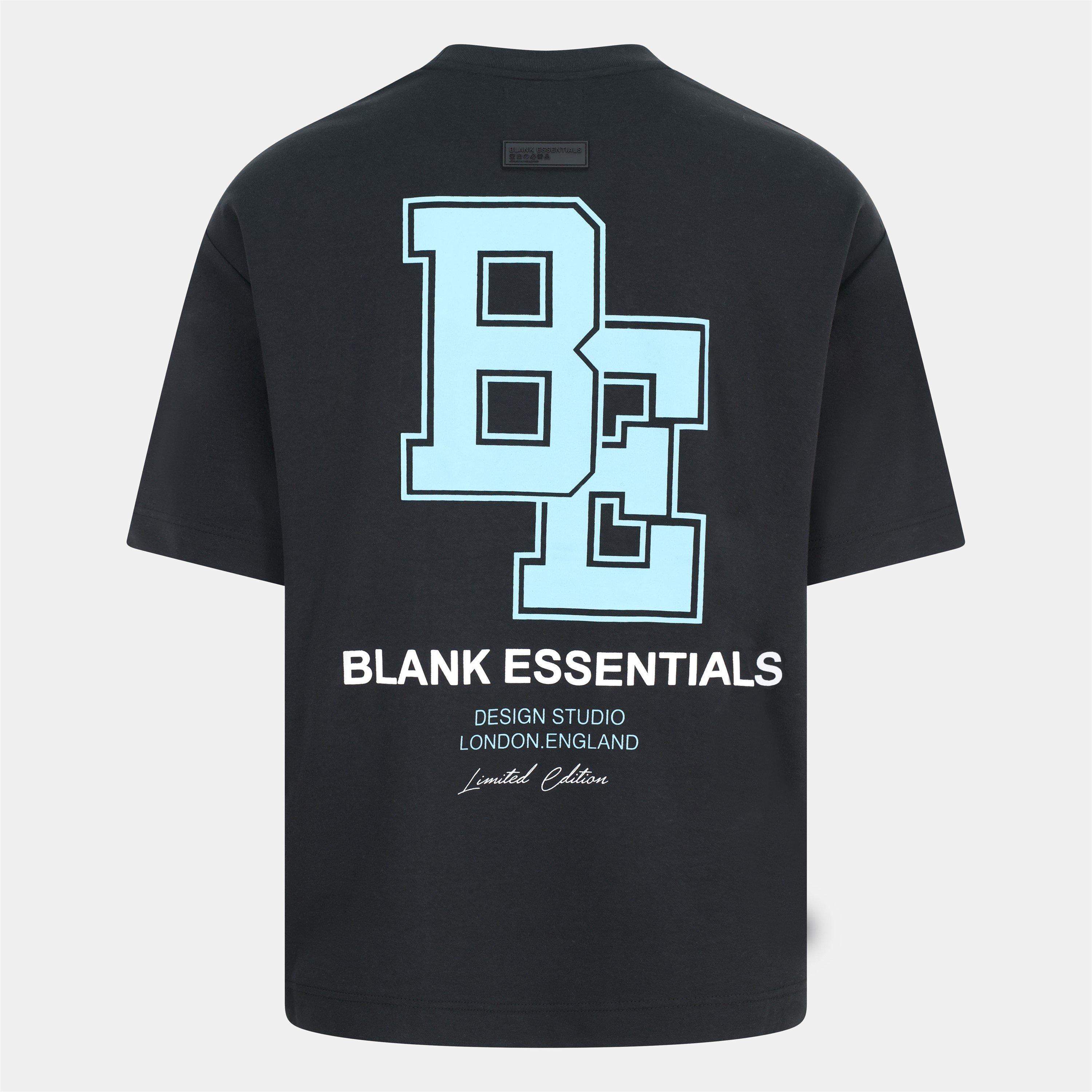 Black - Blank Essentials - Men's Collegiate Oversized T-Shirt - 2