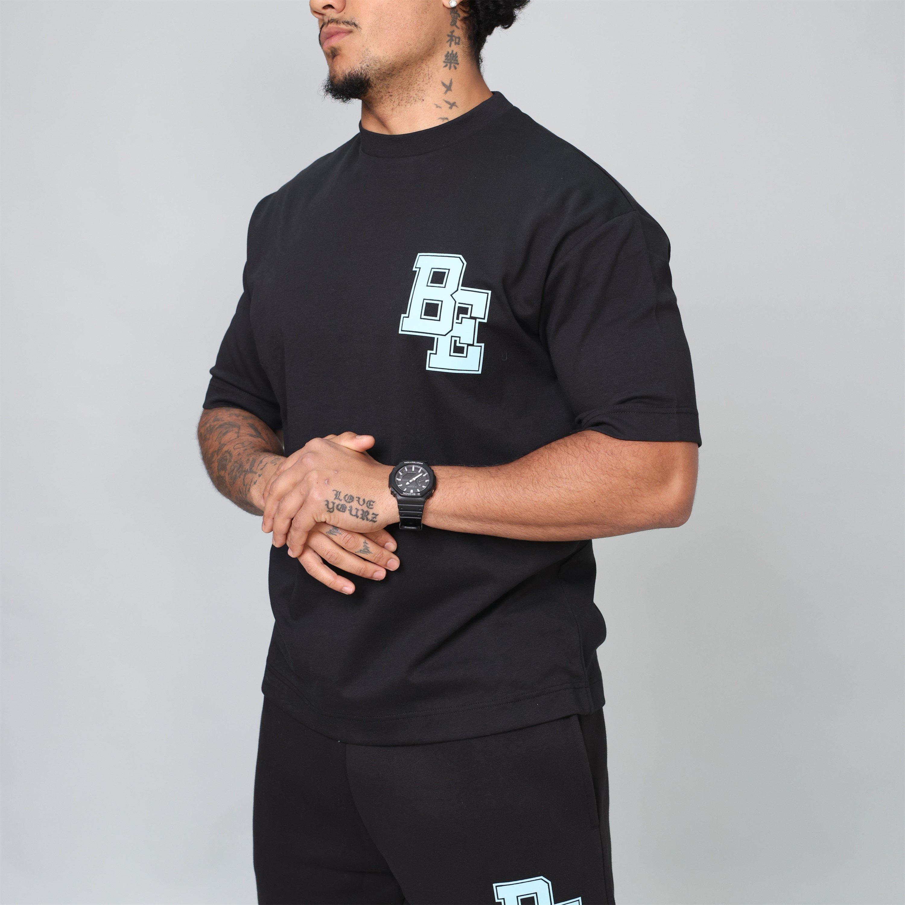 Black - Blank Essentials - Men's Collegiate Oversized T-Shirt - 3