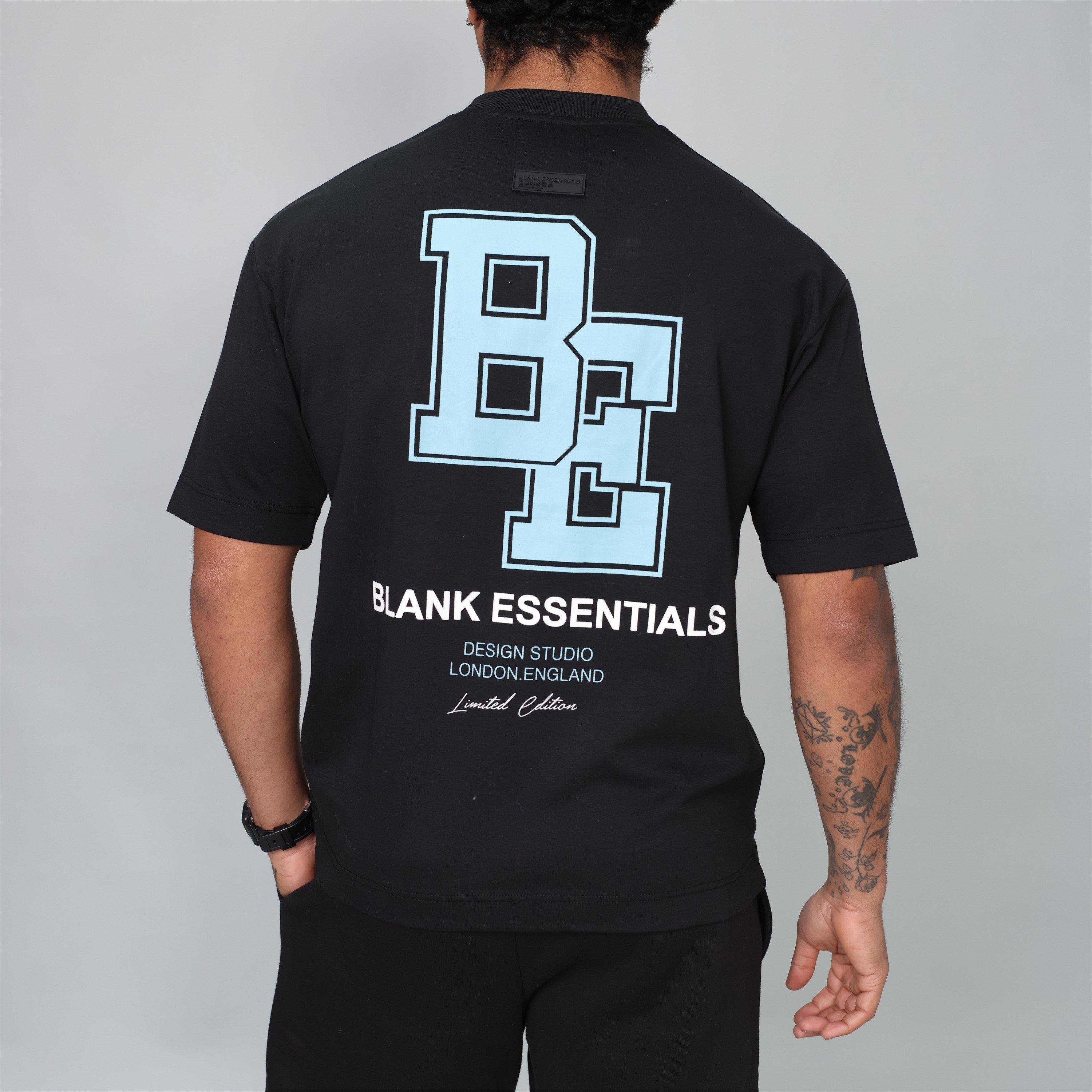 Black - Blank Essentials - Men's Collegiate Oversized T-Shirt - 4
