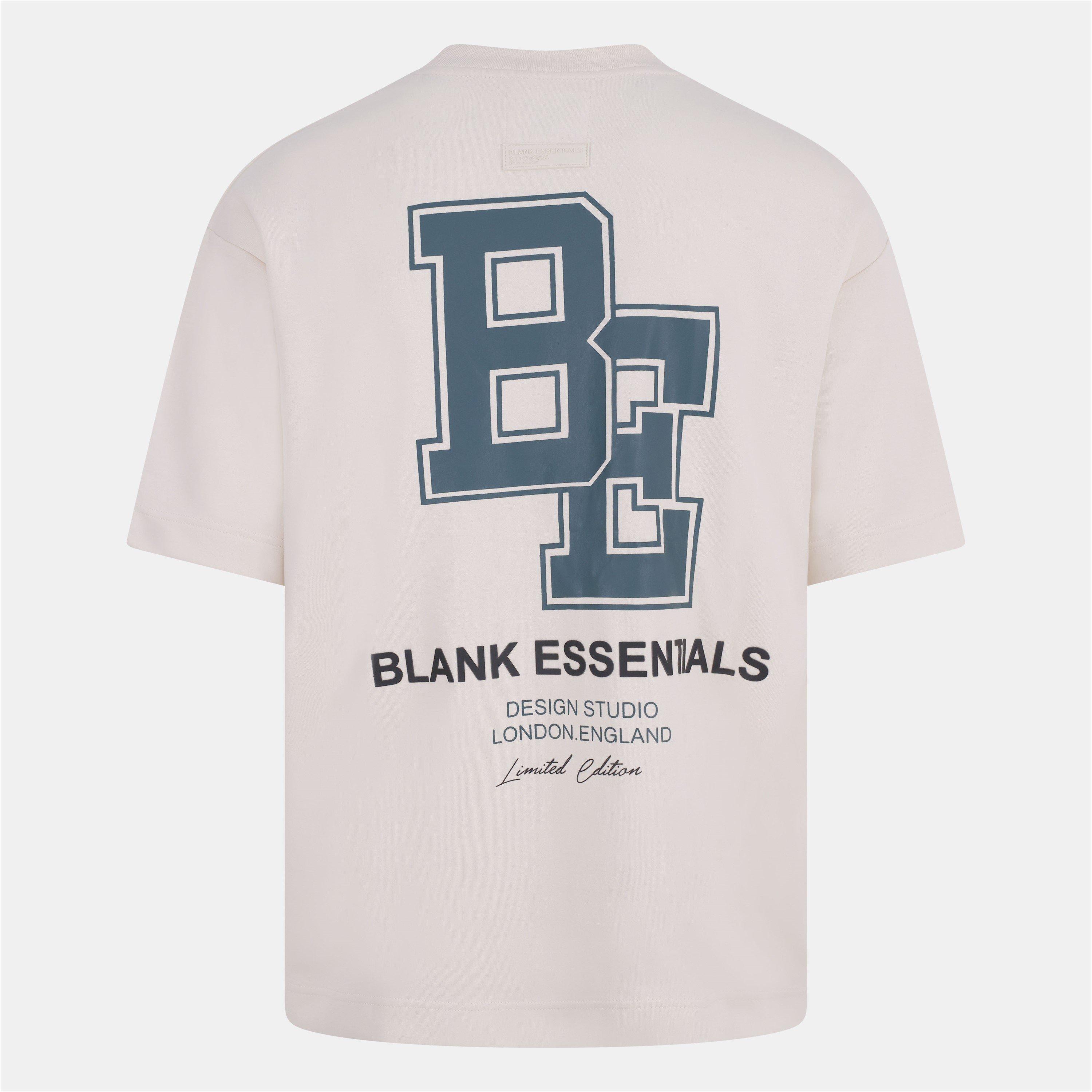 Bone - Blank Essentials - Men's Collegiate Oversized T-Shirt - 2