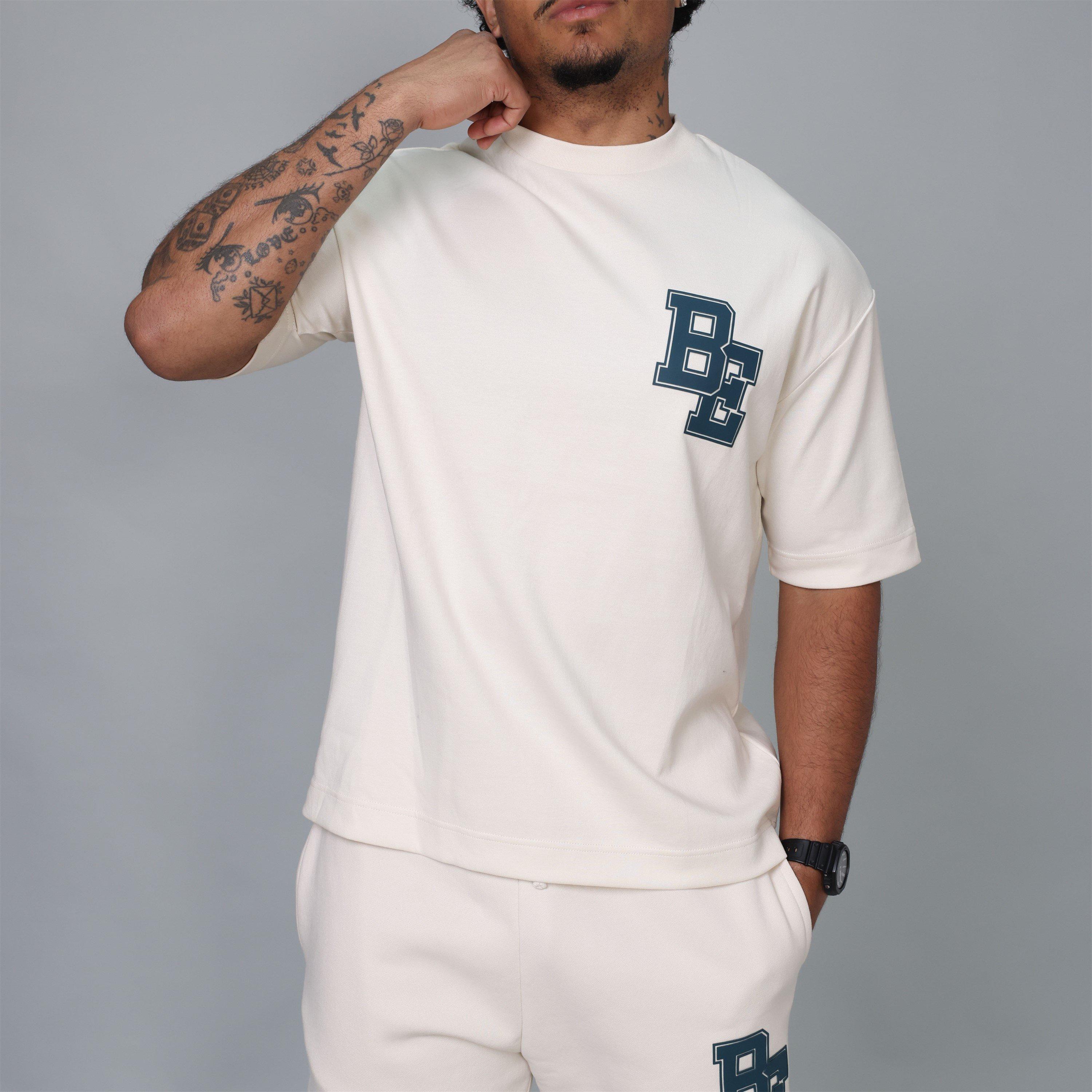 Bone - Blank Essentials - Men's Collegiate Oversized T-Shirt - 3