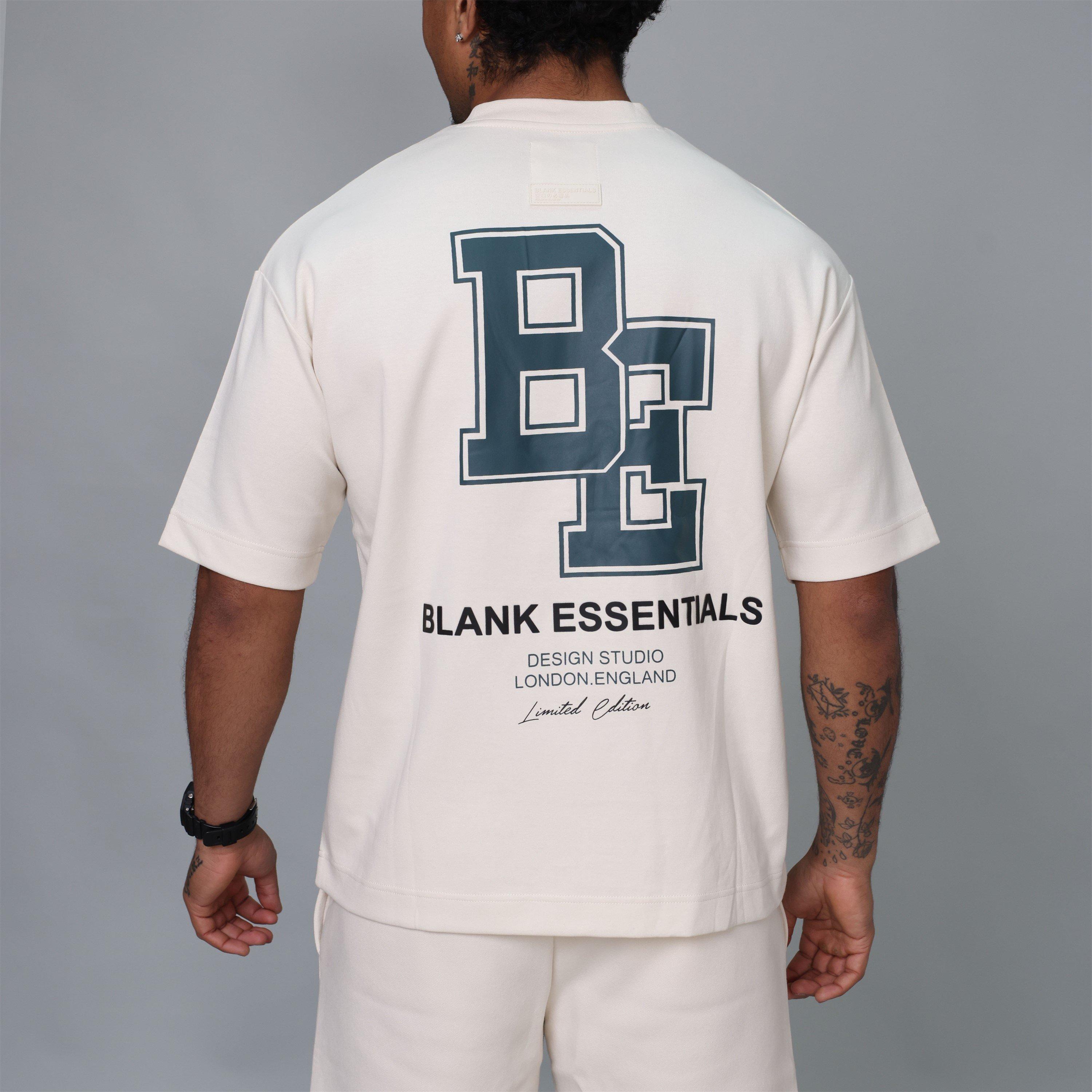 Bone - Blank Essentials - Men's Collegiate Oversized T-Shirt - 4
