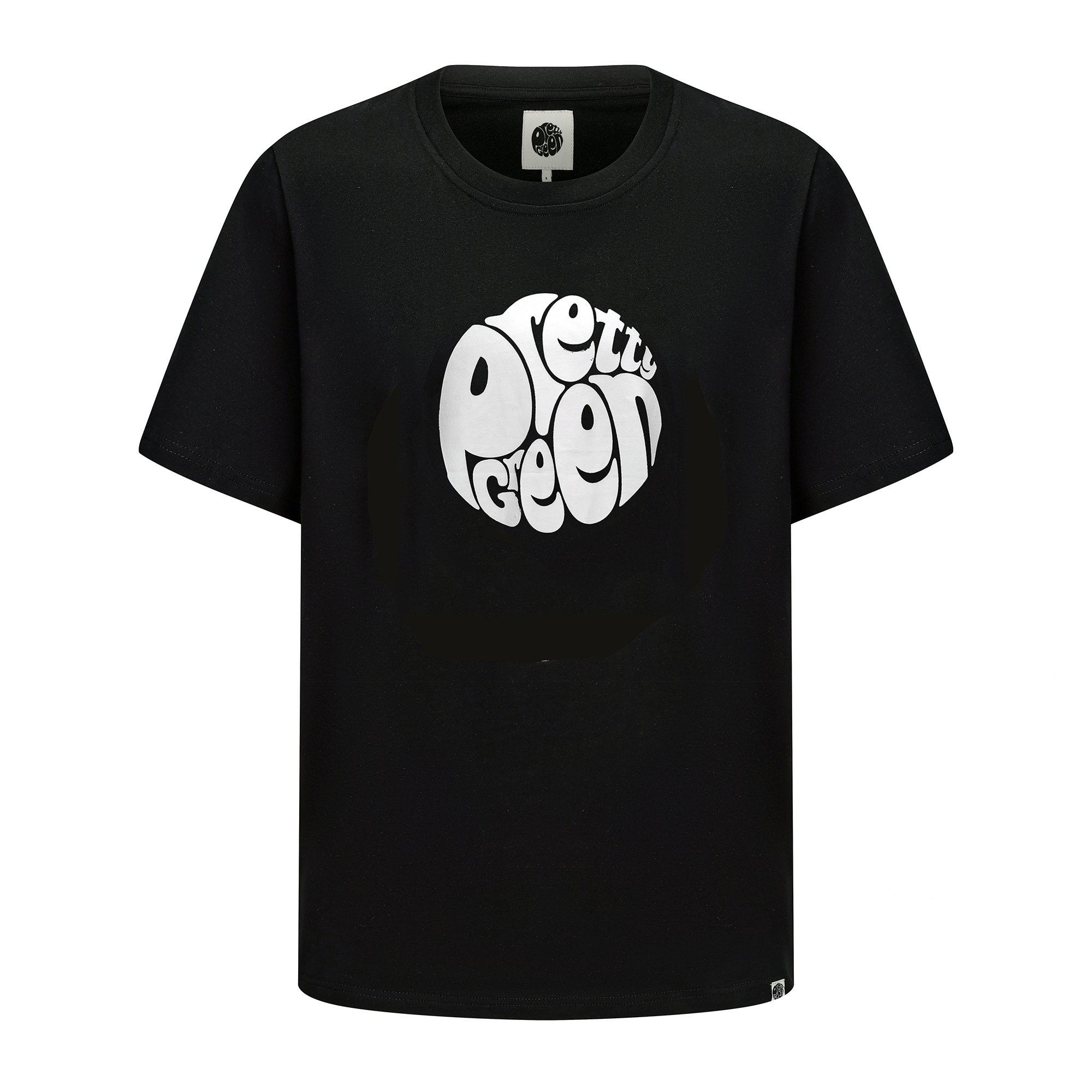 Black - Pretty Green - Large Logo Tee Mens - 1