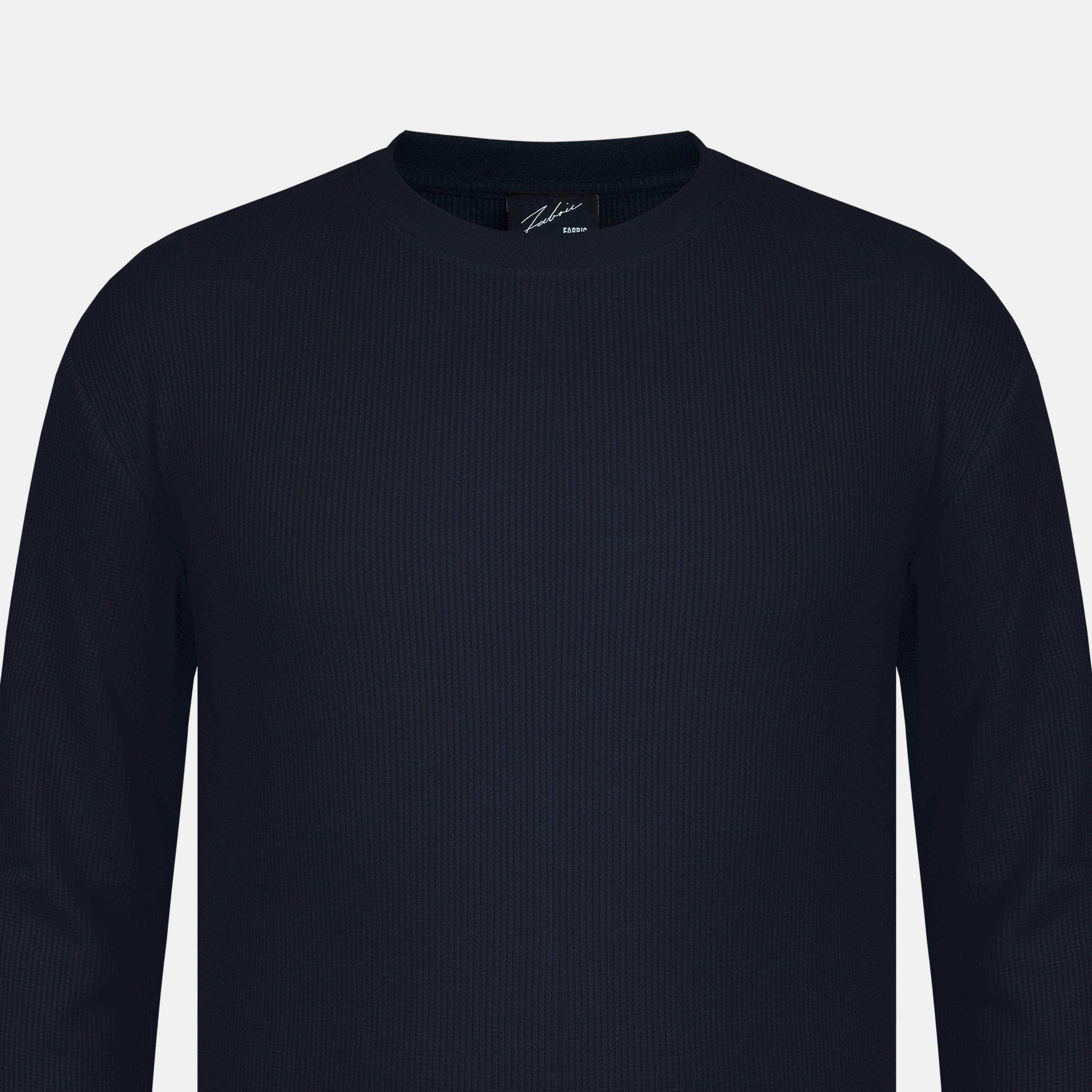 Nero - Fabric - Regular Fit Waffle T-Shirt - 4