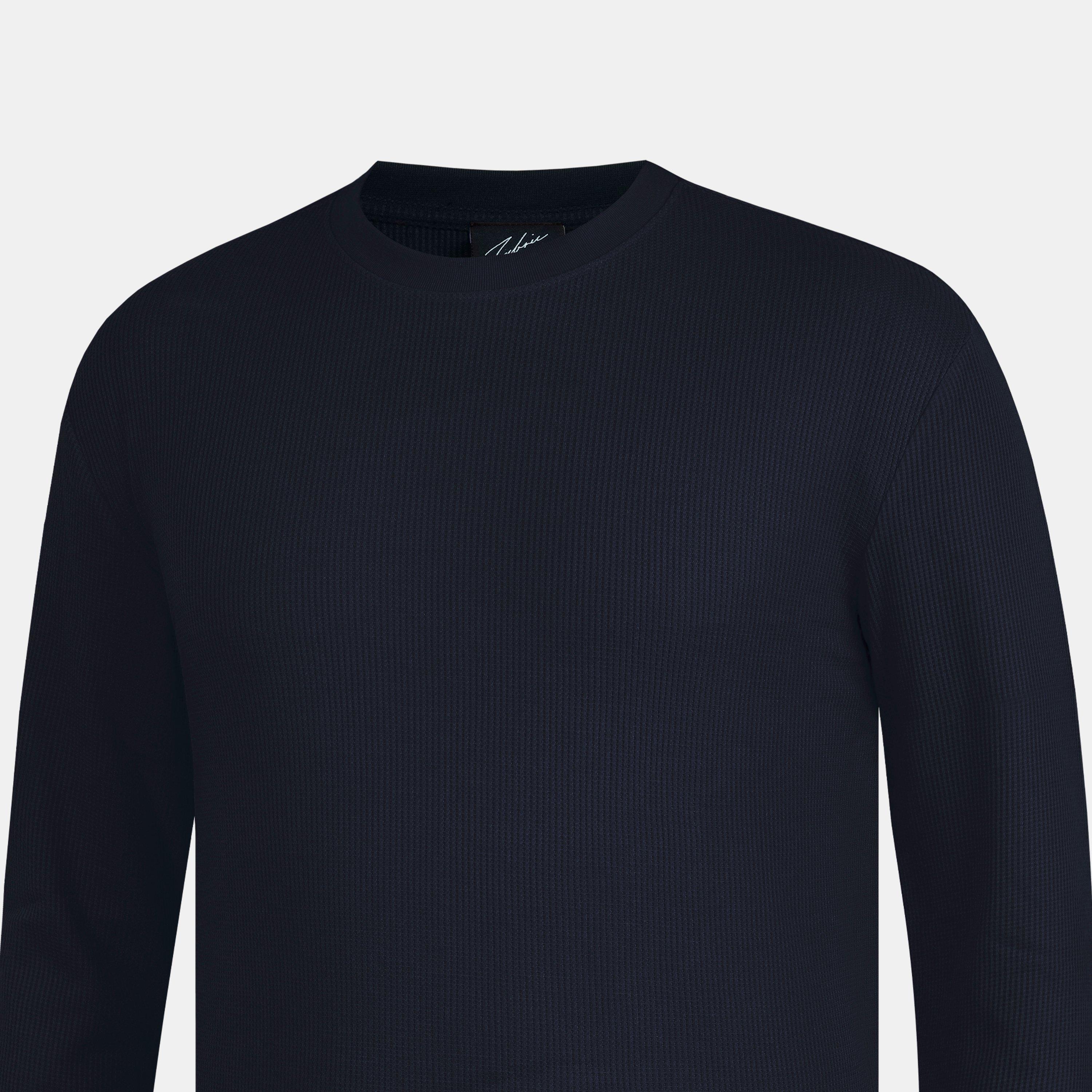 Nero - Fabric - Regular Fit Waffle T-Shirt - 5