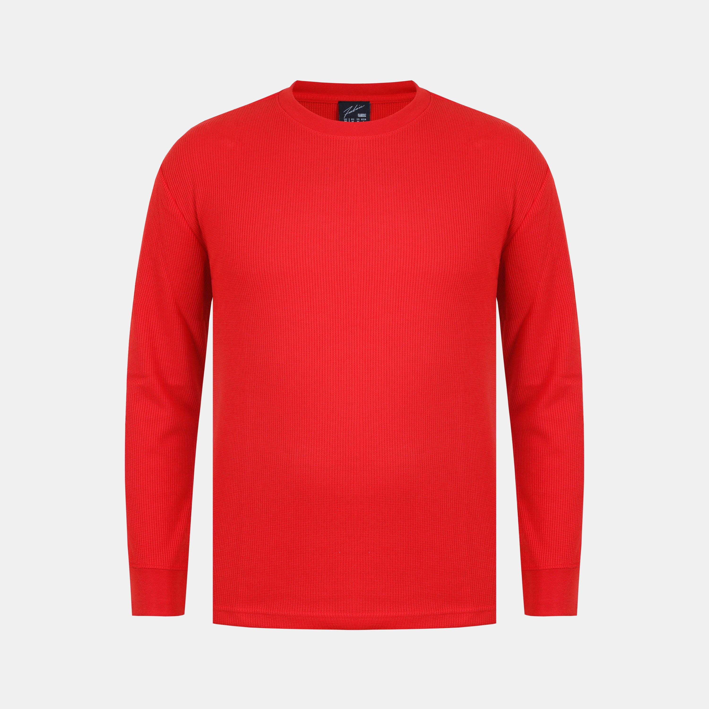 Fabric Men's Regular Fit Waffle T-Shirt - Red - M