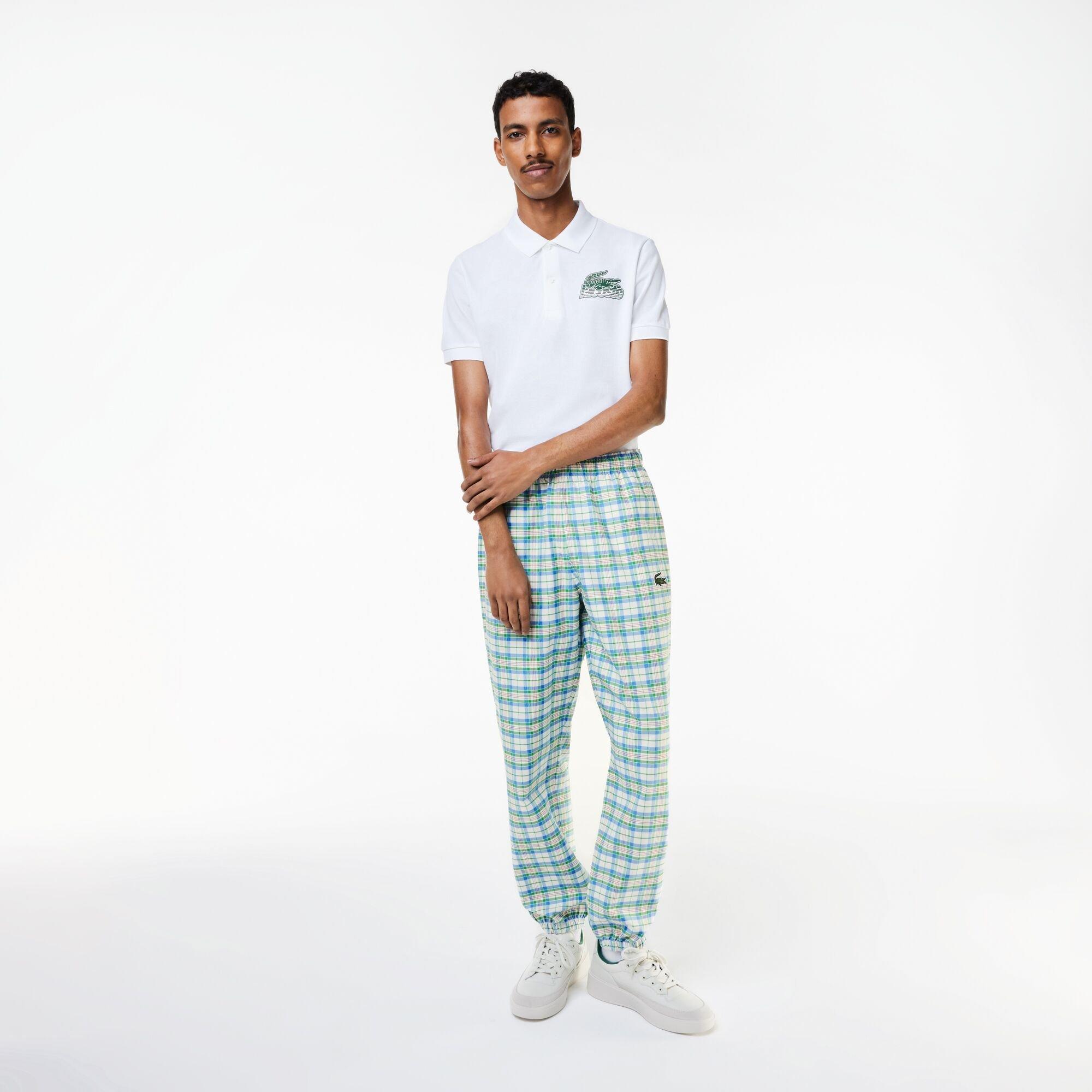 Flour/Multico - Lacoste - Men's Check Print Slim Fit Joggers - 1