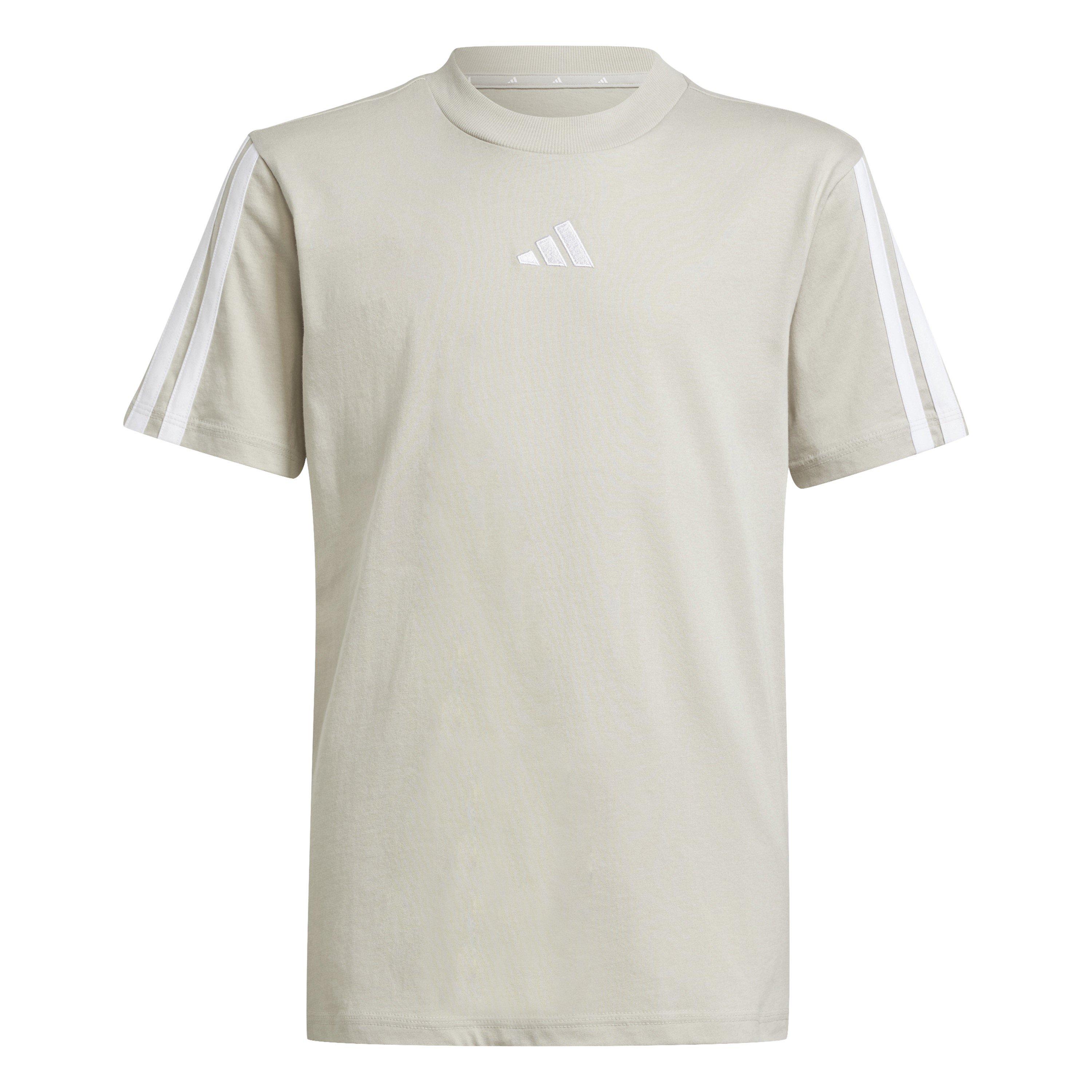Adidas  Kids 3 Stripe Essentials T-Shirt Junior - Grey - 9-10 Years