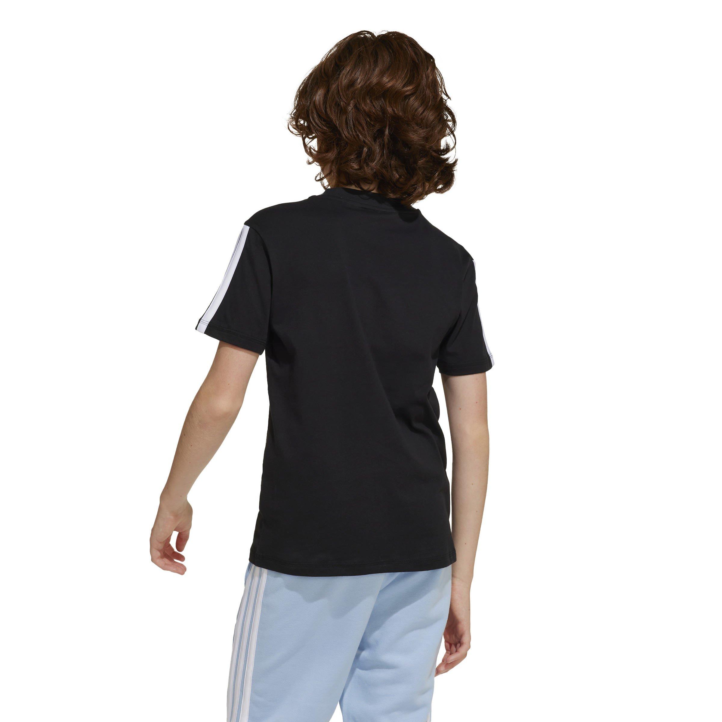 Sort/Hvid - adidas - 3 Stripe Essentials T-Shirt Junior - 5