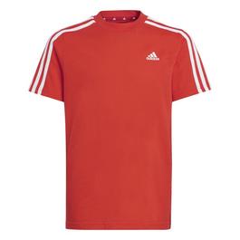 adidas 3 Stripe Essentials T Shirt Junior