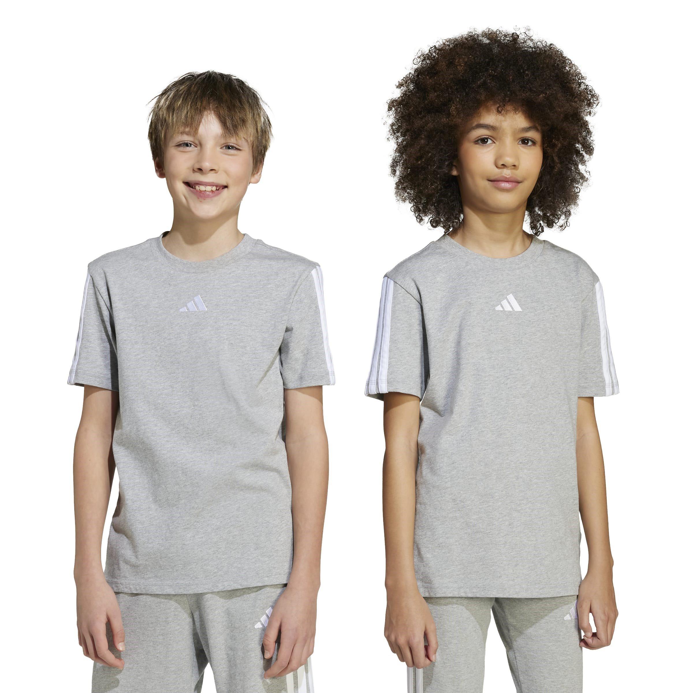 Siva/Bijela - adidas - 3 Stripe Essentials T-Shirt Junior - 2