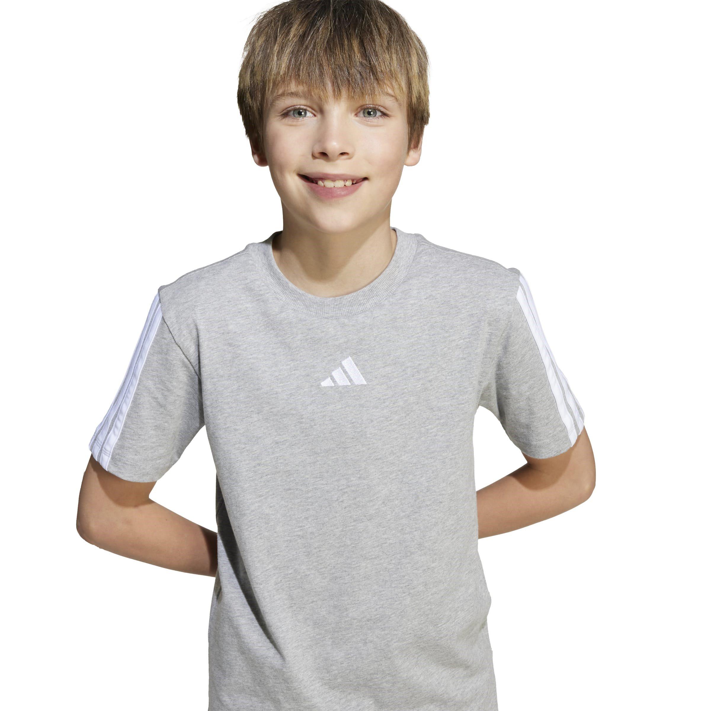 Siva/Bijela - adidas - 3 Stripe Essentials T-Shirt Junior - 6
