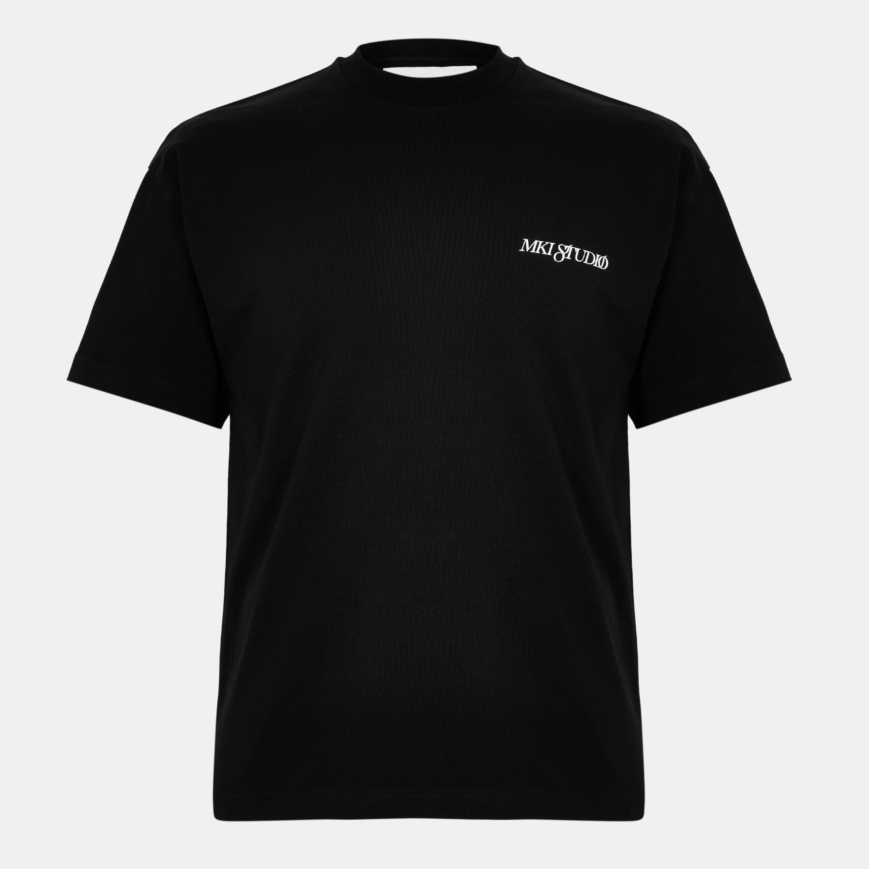Black - MKI MIYUKI ZOKU - Men's Script Studio T Oversized T-Shirt - 1