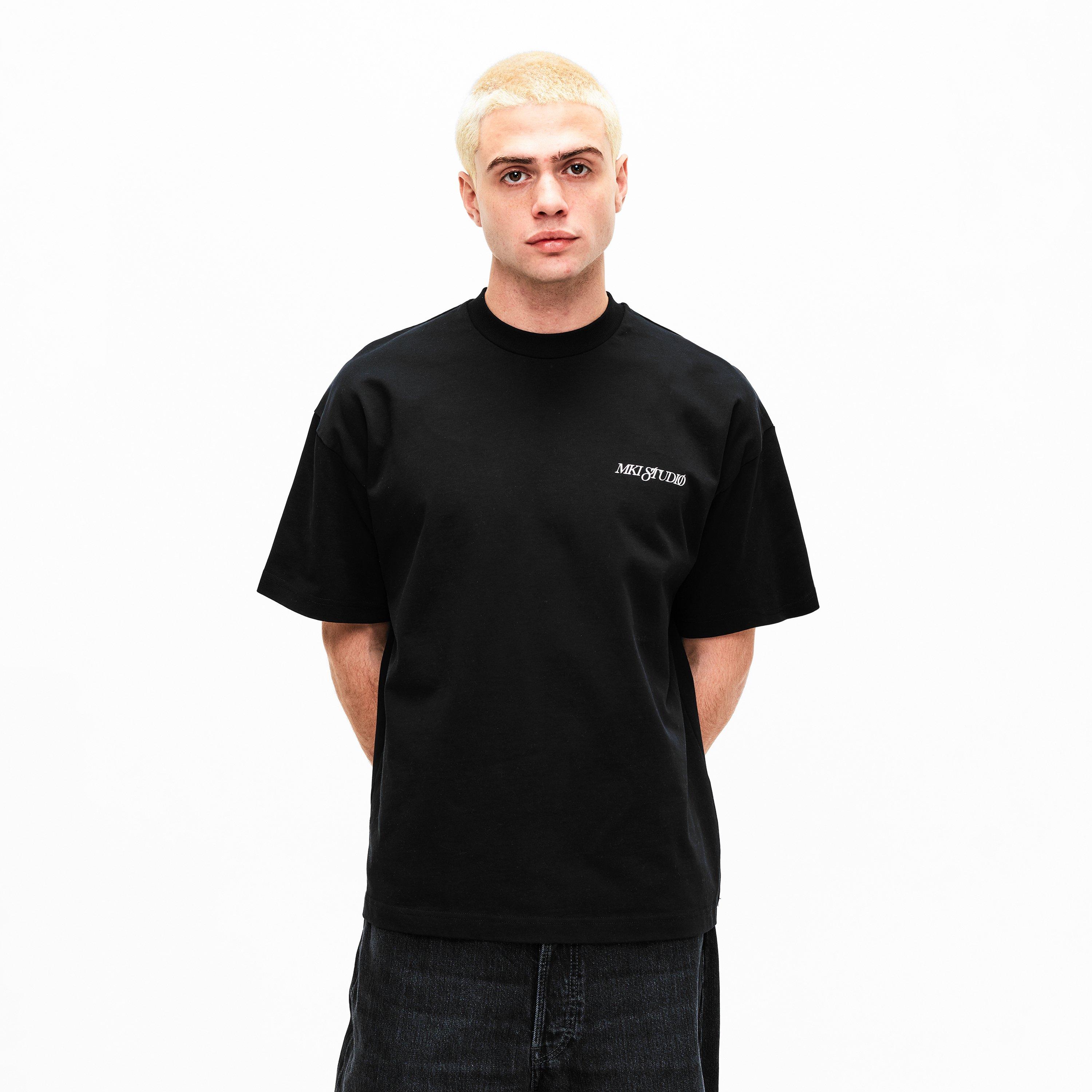 Black - MKI MIYUKI ZOKU - Men's Script Studio T Oversized T-Shirt - 3
