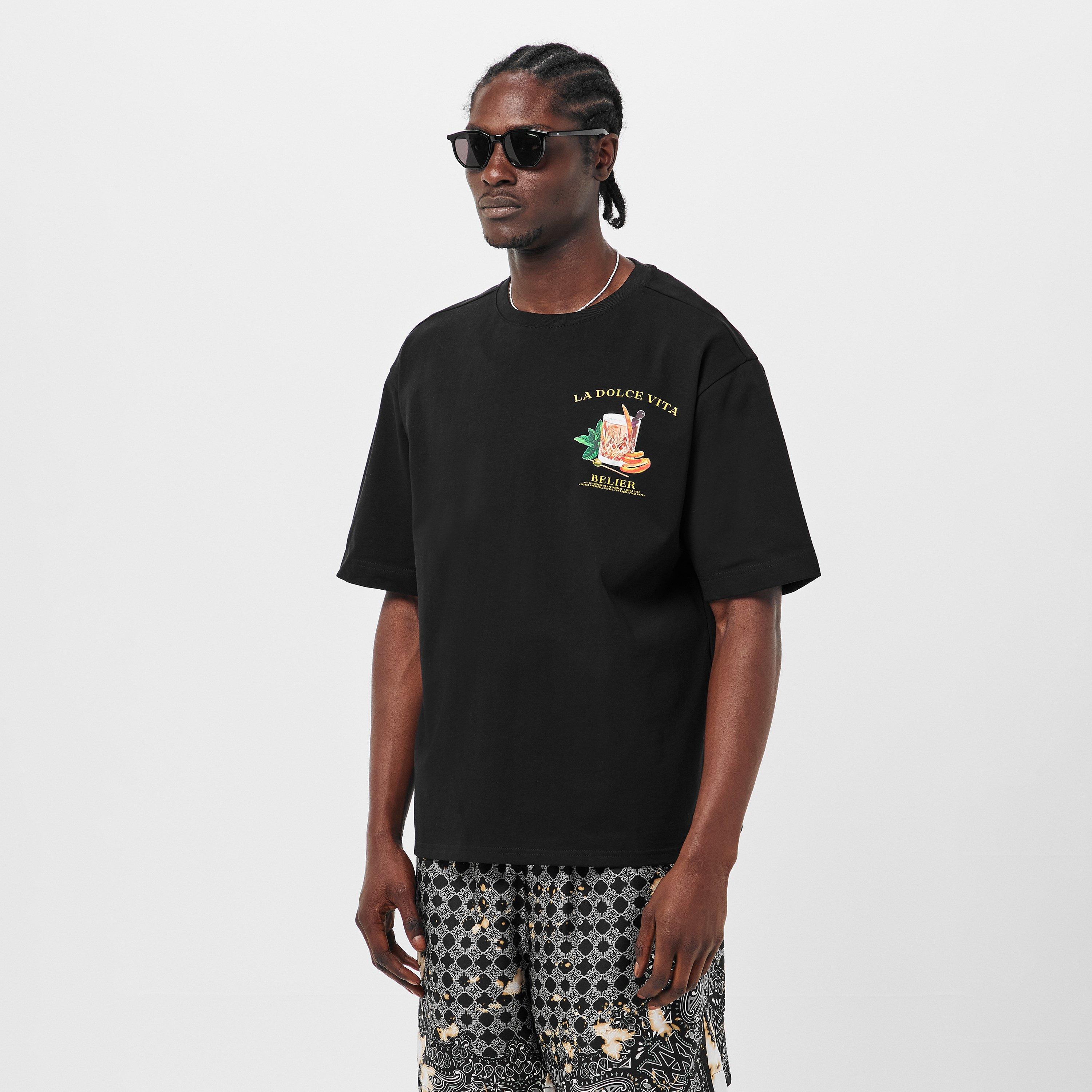 Black - BELIER - Men's Old Fashioned Regular Fit T-Shirt - 3