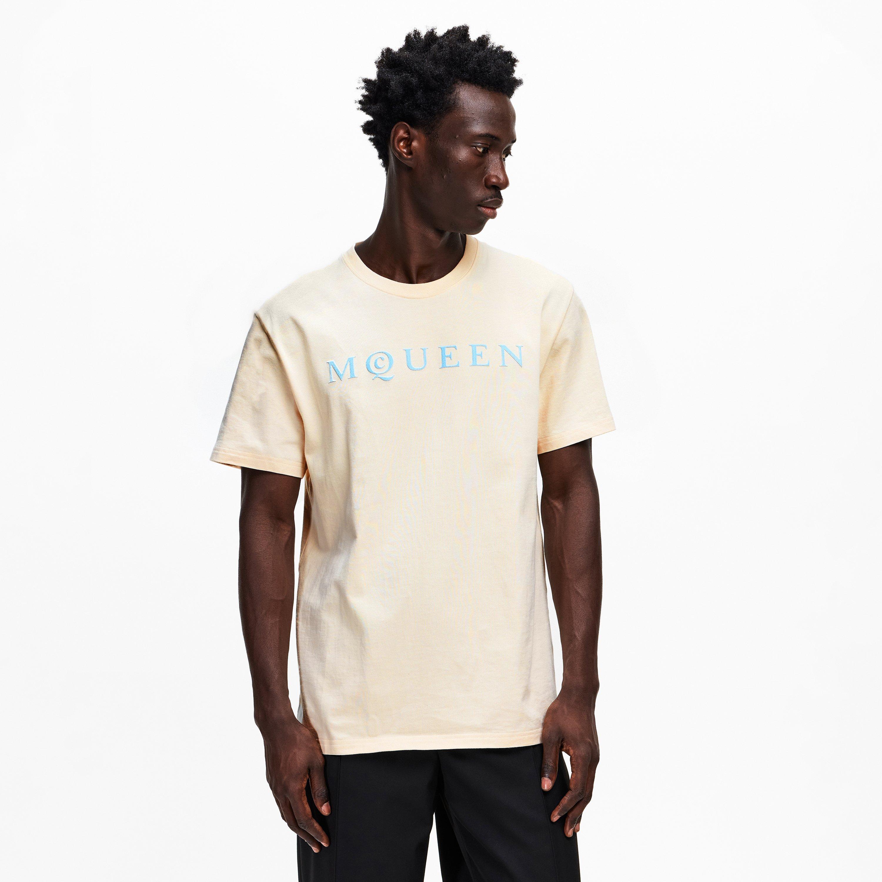 Gesso/Ice Blue - Alexander McQueen - Men's Alex Flock Print T-Shirt - 3