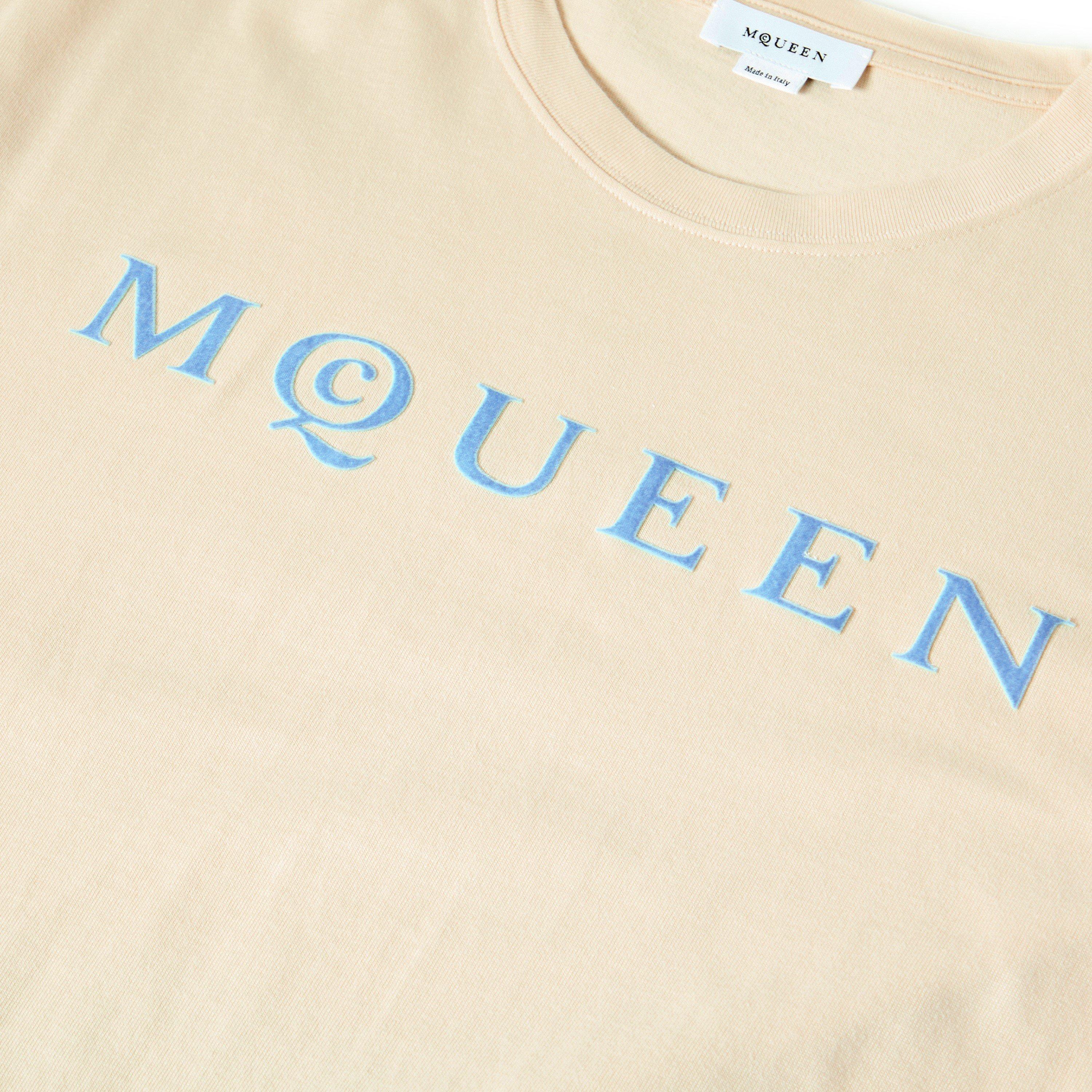 Gesso/Ice Blue - Alexander McQueen - Men's Alex Flock Print T-Shirt - 5