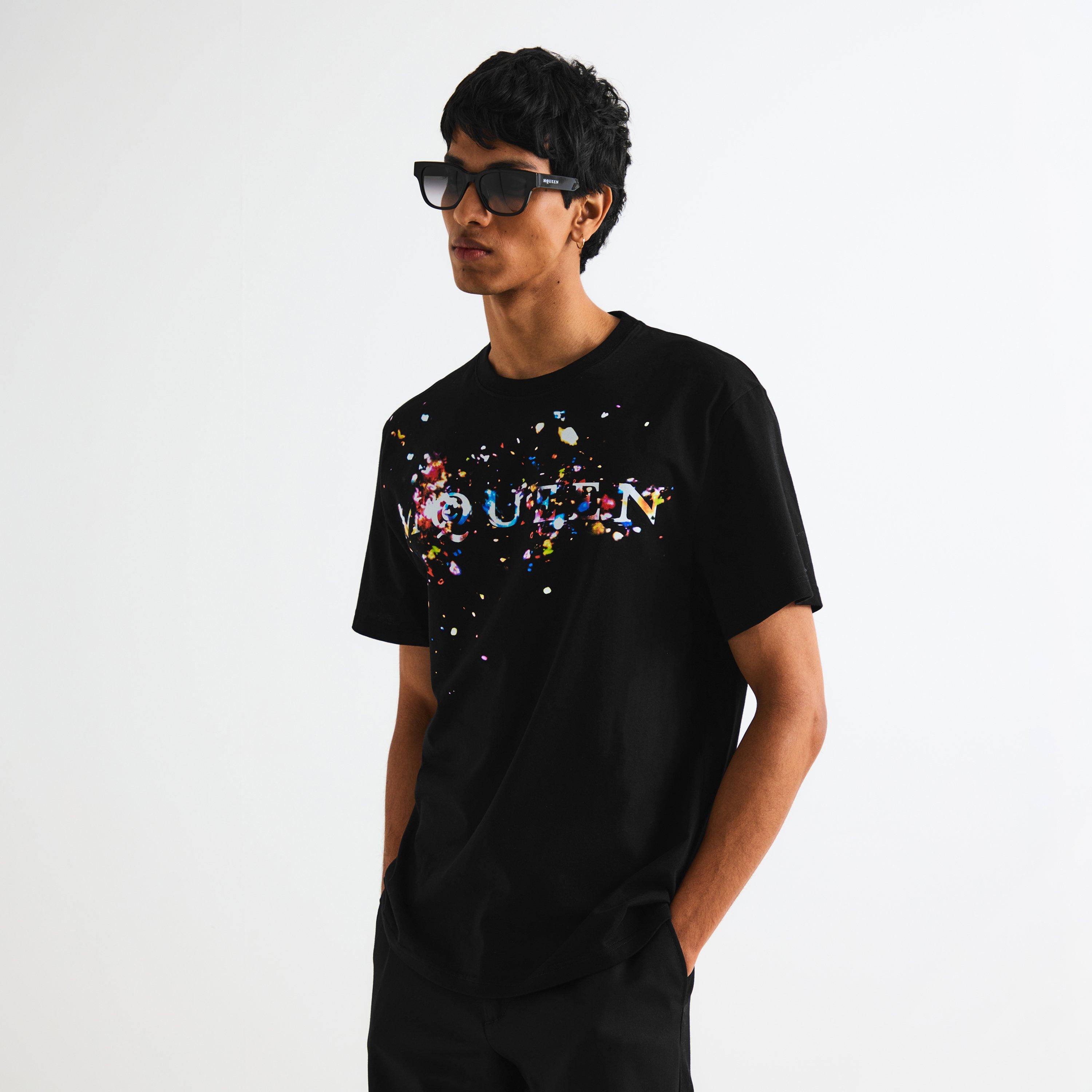 Black/Multi - Alexander McQueen - Men's Alex Confetti Print T-Shirt - 3