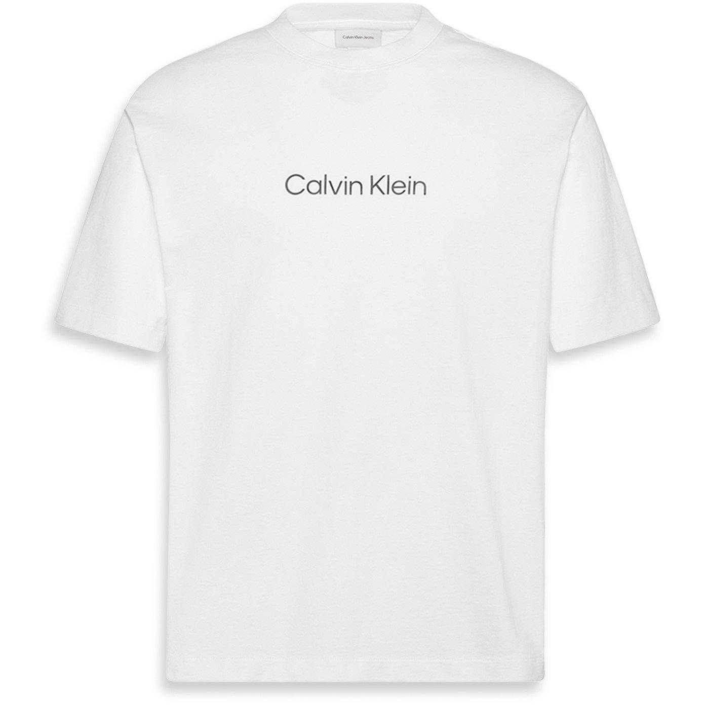 White - Calvin Klein - Men's SSLogo Crew T-Shirt - 1