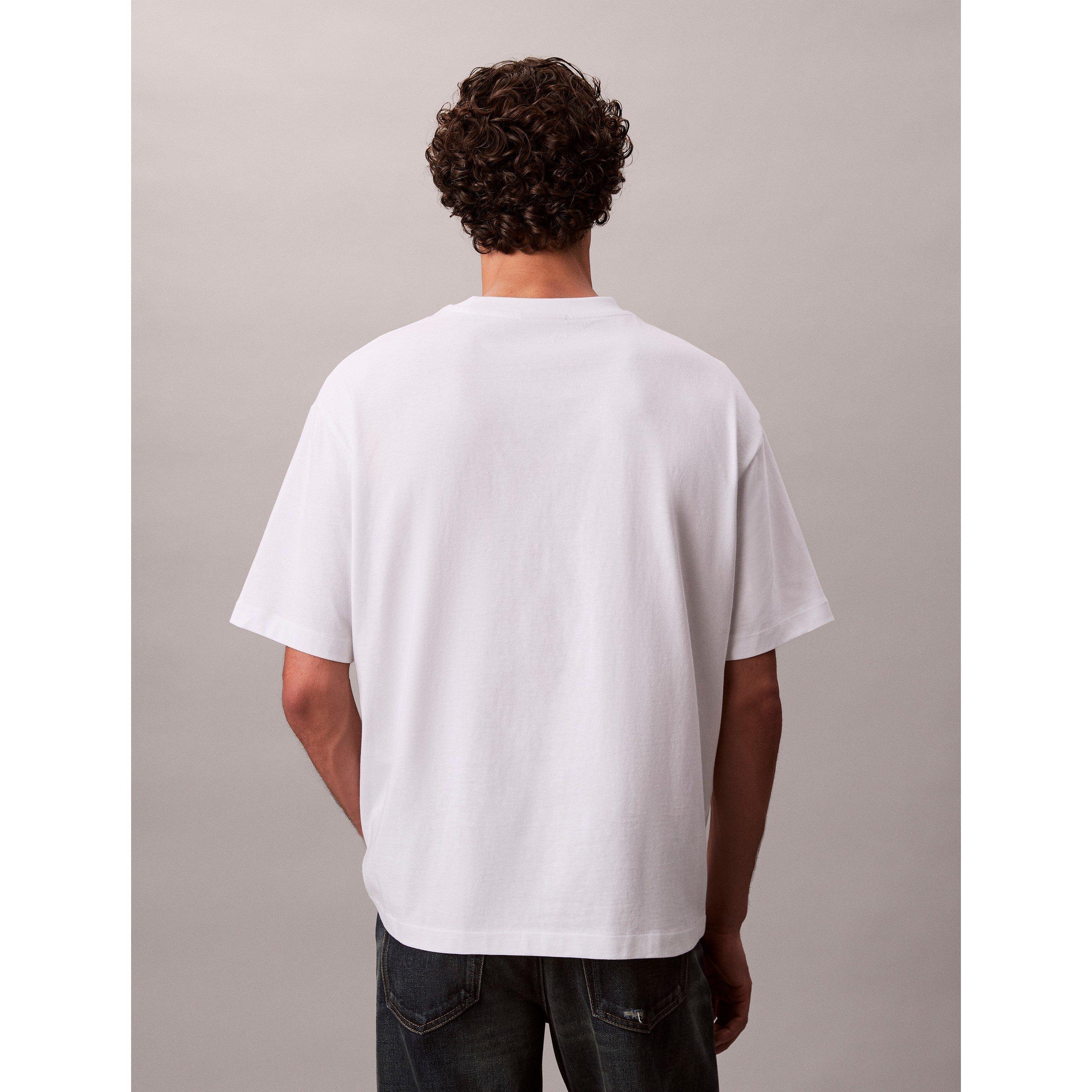 White - Calvin Klein - Men's SSLogo Crew T-Shirt - 3