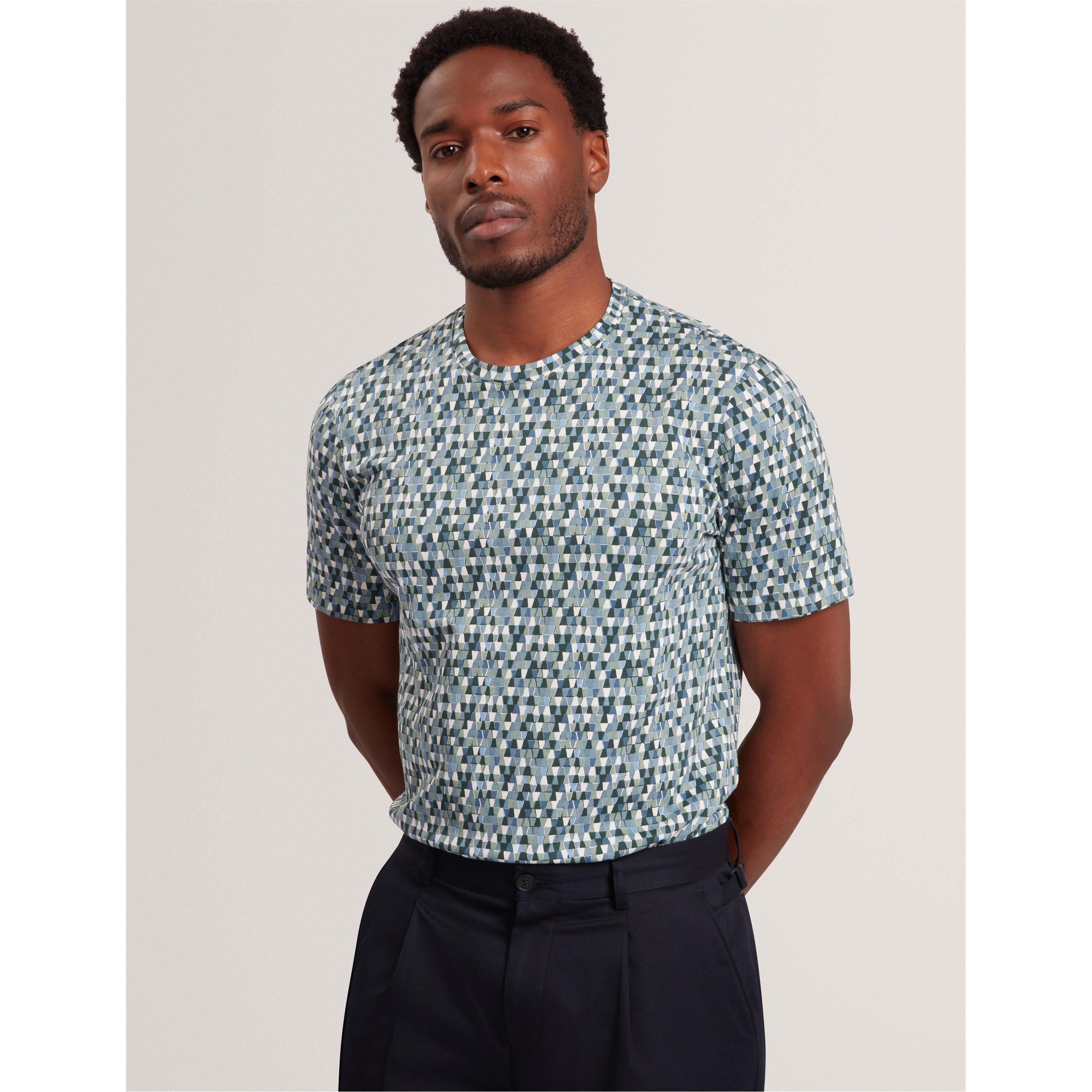 Sky-Blue - Ted Baker - Ted SS TriGeo Tee Sn62 - 2