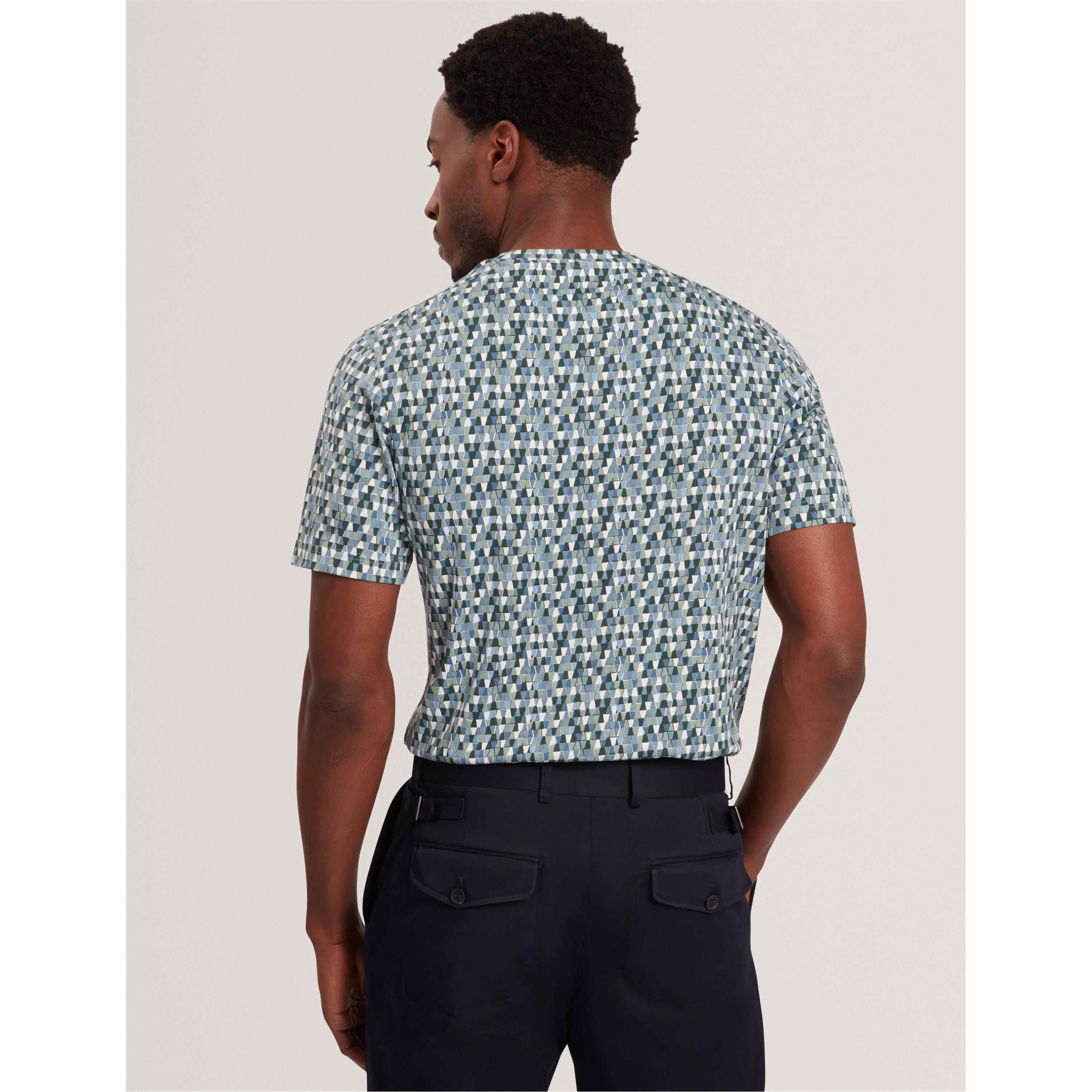 Sky-Blue - Ted Baker - Ted SS TriGeo Tee Sn62 - 3