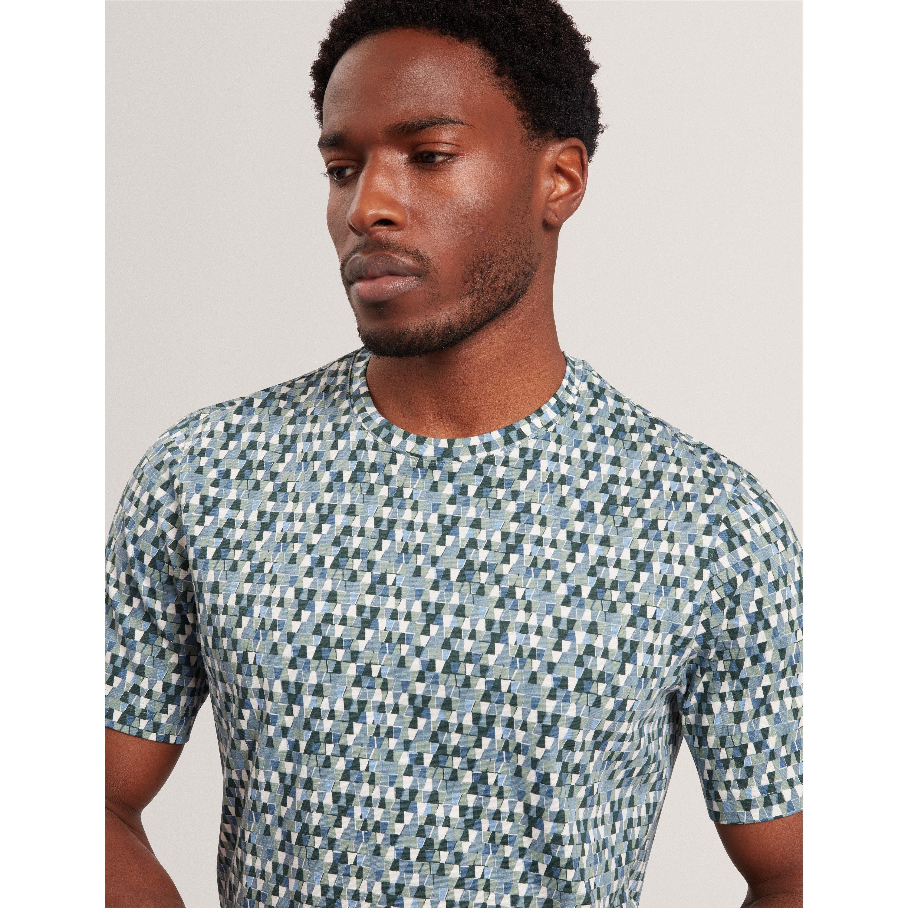 Sky-Blue - Ted Baker - Ted SS TriGeo Tee Sn62 - 4