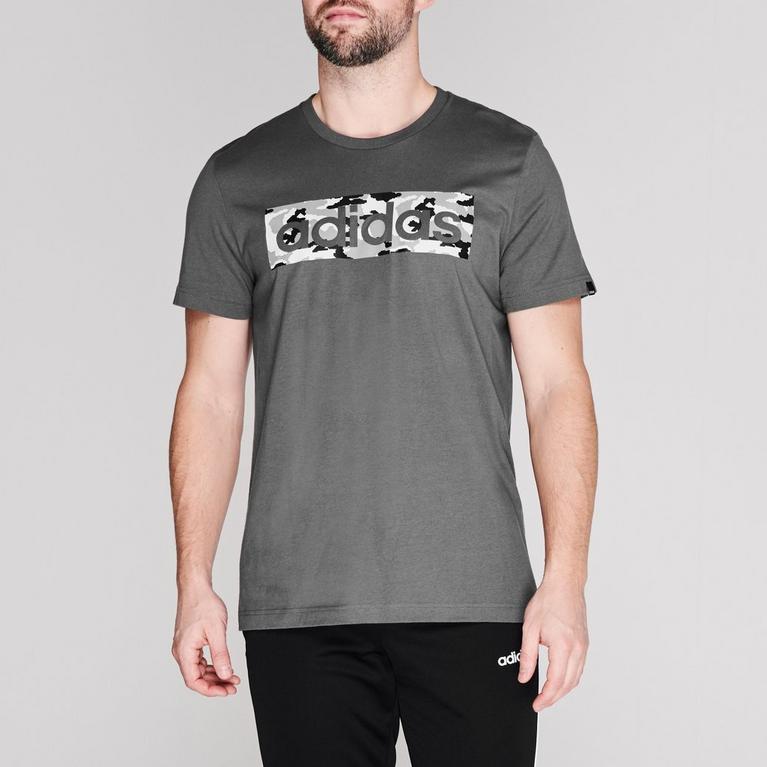 Gris5/Noir/Blanc - adidas - Linear Camo Men's T-shirt - 2