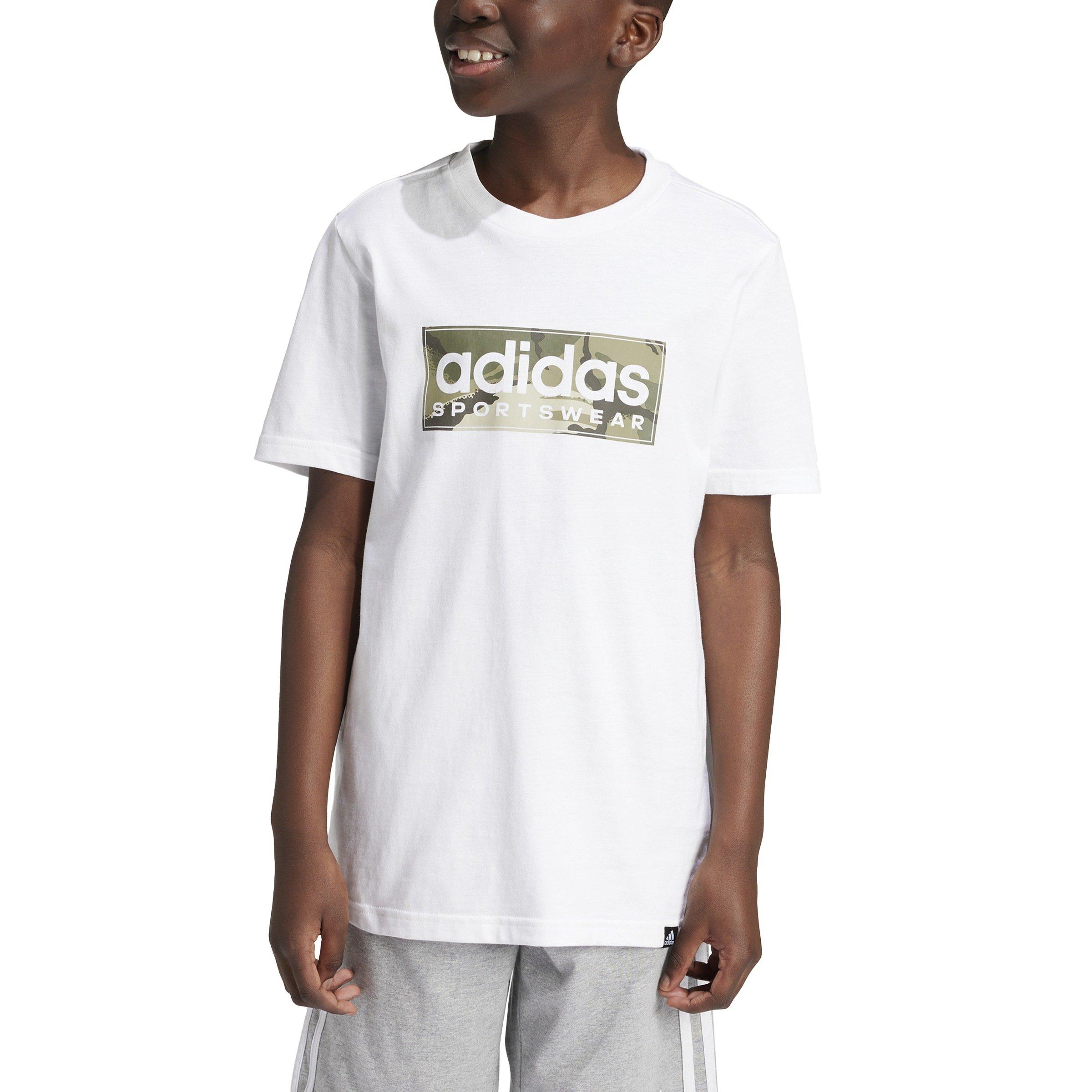 Wht/Khaki/Grey - adidas - Logo T Shirt Junior - 1