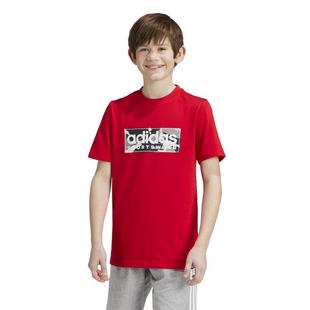 Red/LtGrey/Blk - adidas - Logo T Shirt Junior - 1